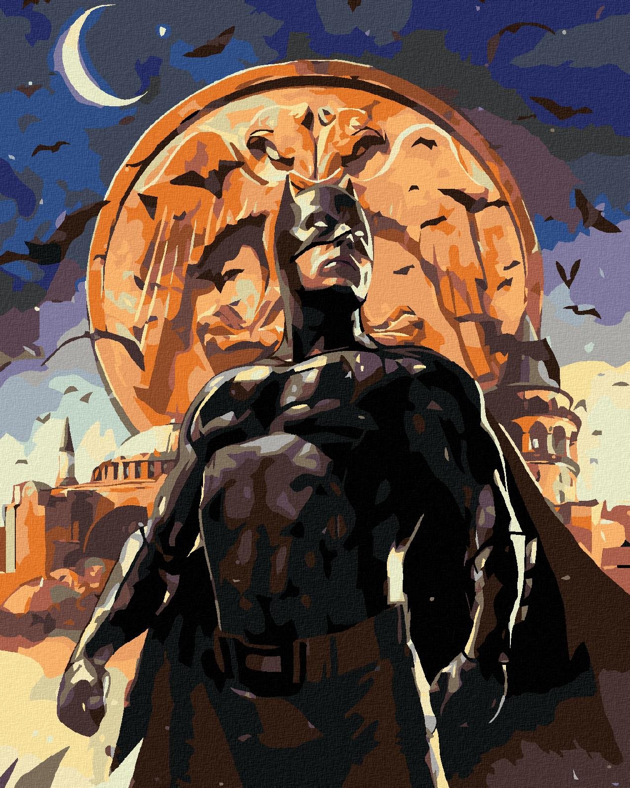 Zuty – Batman v nočnom meste, 40 × 50 cm, bez rámu a bez vypnutia plátna