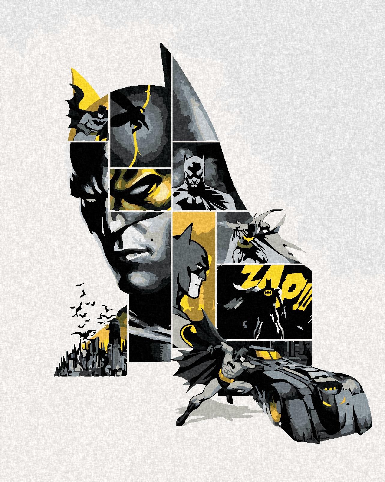Zuty –Batman v sivej a žltej, 40×50 cm, bez rámu a bez vypnutia plátna