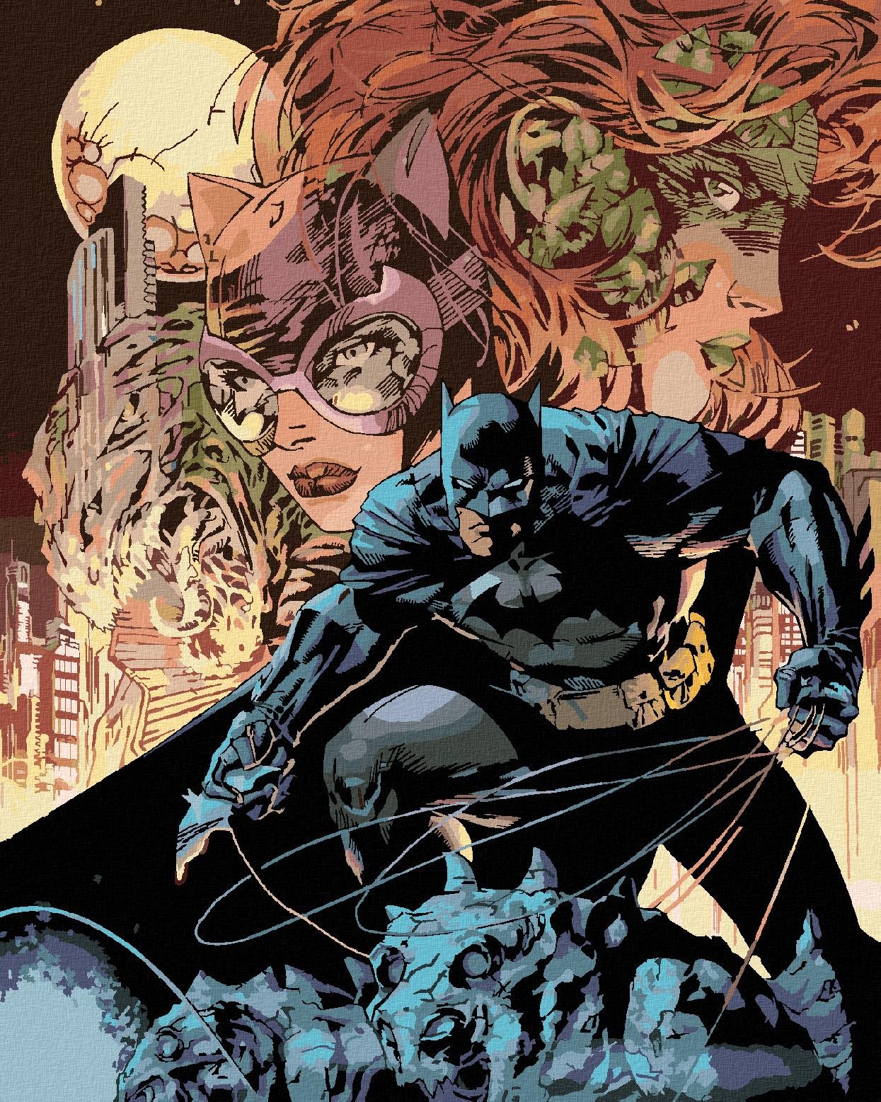 Zuty – Batman, poison IVy a catwoman, 40×50 cm, vypnuté plátno na rám