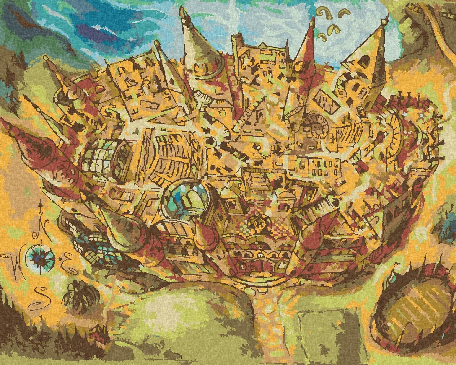 Zuty – Rhokforht pohľad z metly (Harry Potter), 40×50 cm, bez rámu a bez vypnutia plátna