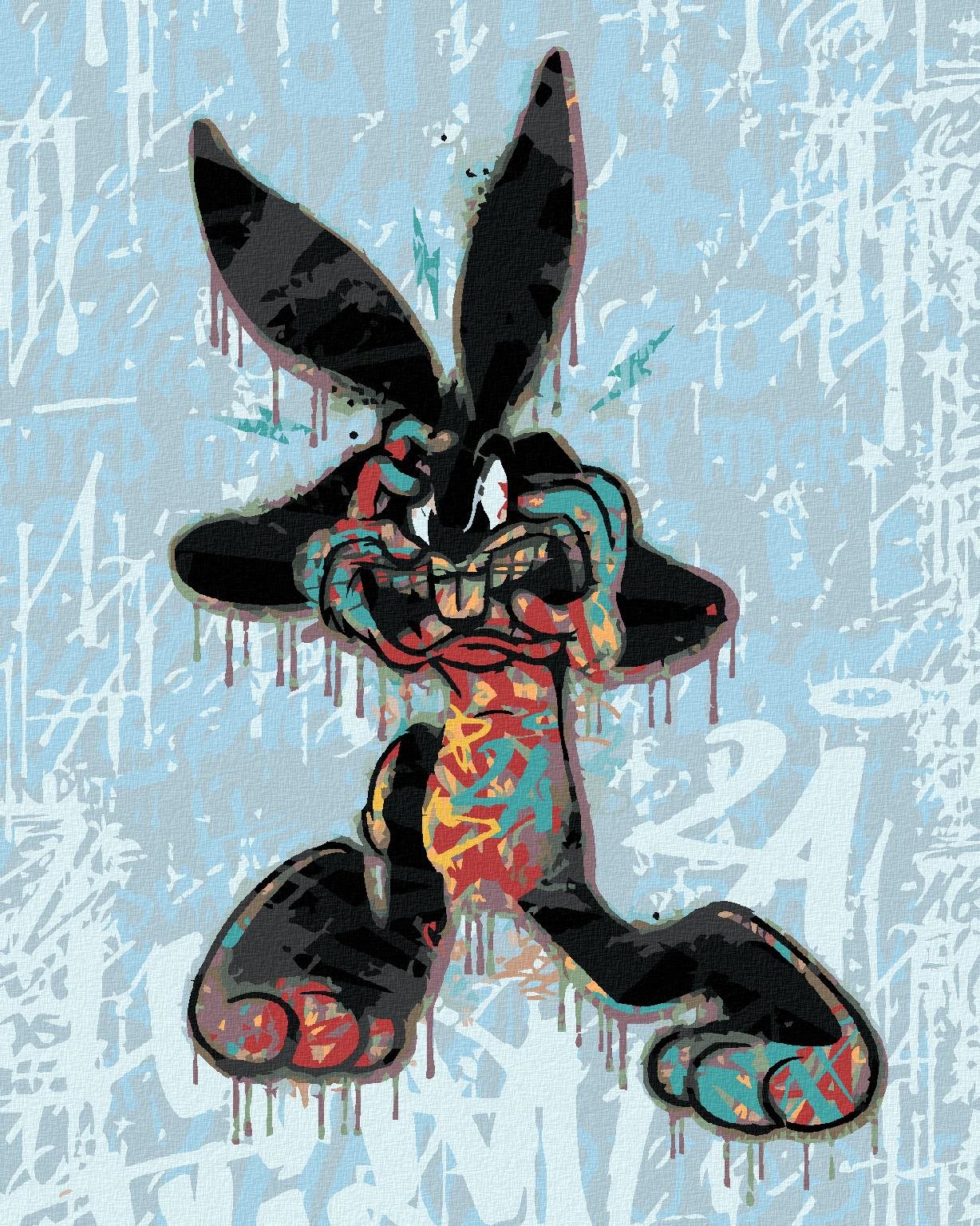 Zuty – Bugs Bunny graffiti (looney tunes), 40 × 50 cm, plátno napnuté na rám