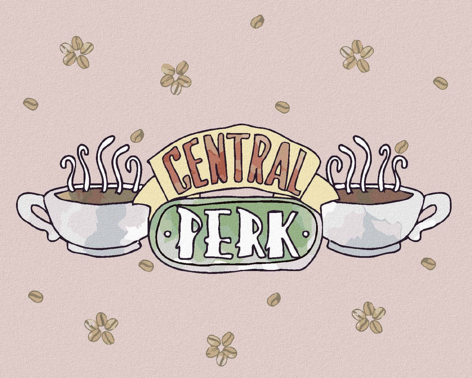Zuty – Central Perk a kávové bôby (Priatelia), 40×50 cm, vypnuté plátno na rám