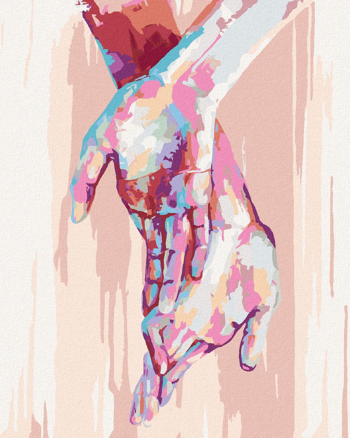 Abstraktné dlane II, 40 × 50 cm, bez rámu a bez napnutia plátna