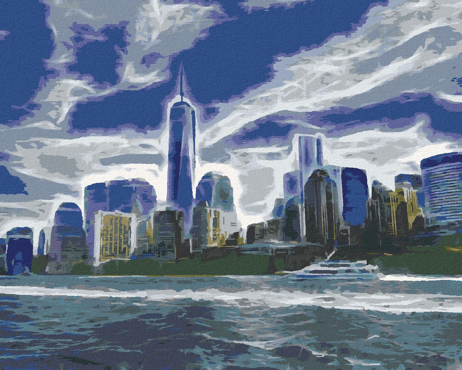 Abstraktné Manhattan, 80 × 100 cm, vypnuté plátno na rám