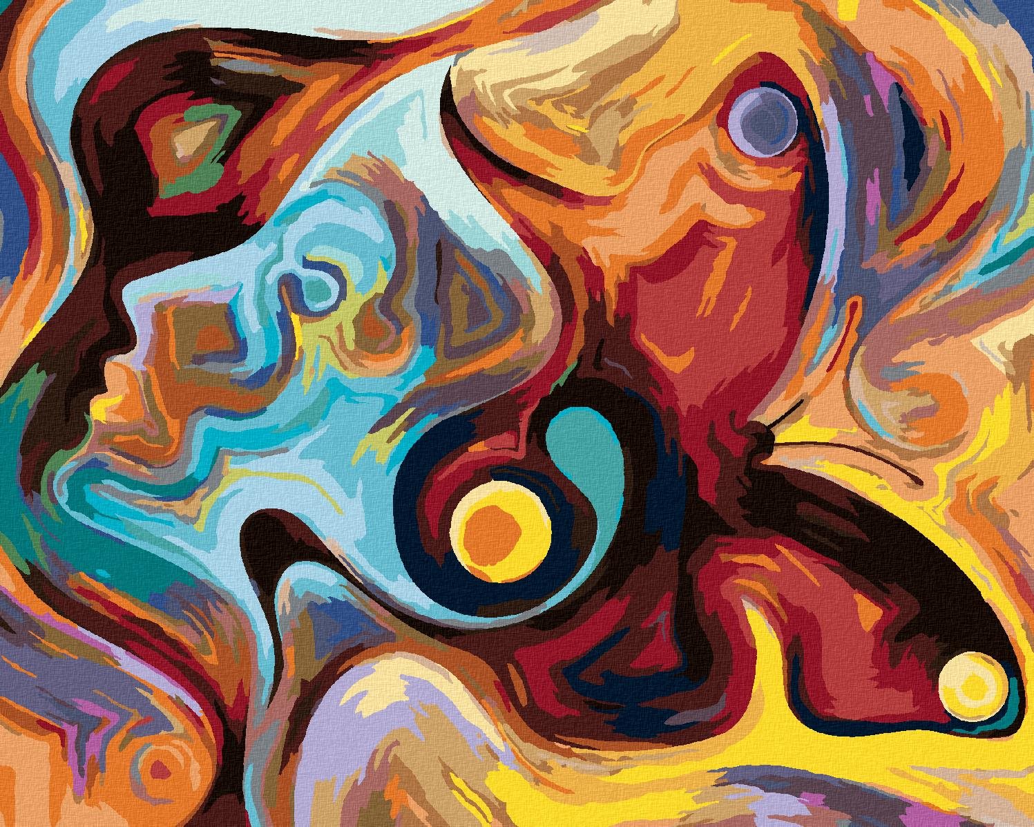 Abstraktná žena symbolizujúca emócie a život, 40 × 50 cm, bez rámu a bez vypnutia plátna