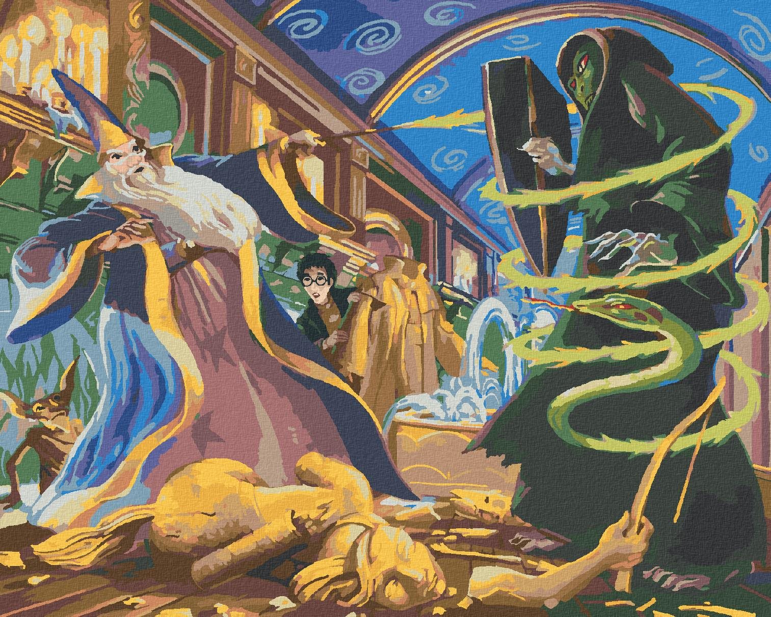 Albus Dumbledore a lord Voldemort (Harry Potter), 40 × 50 cm, vypnuté plátno na rám