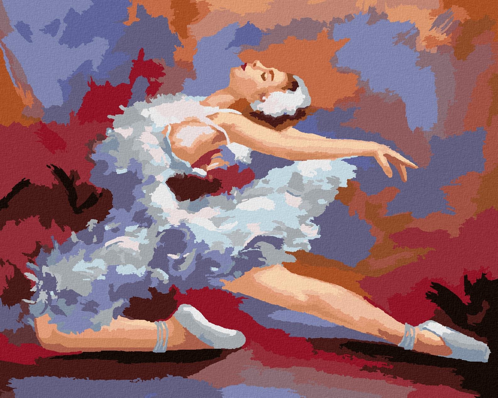 Baletka v pestrých farbách, 80 × 100 cm, plátno napnuté na rám