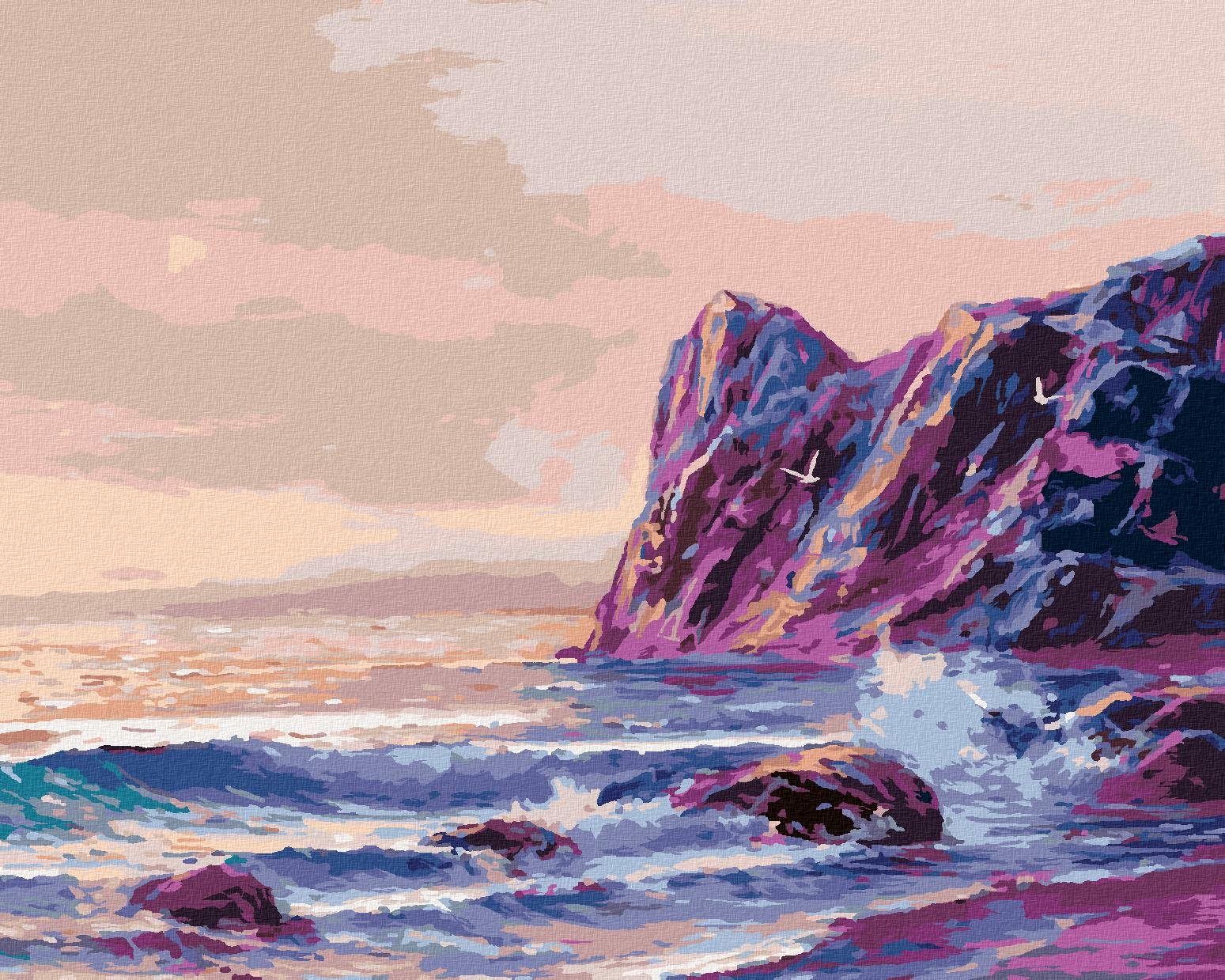 Farebný západ slnka nad morom, 40×50 cm, vypnuté plátno na rám