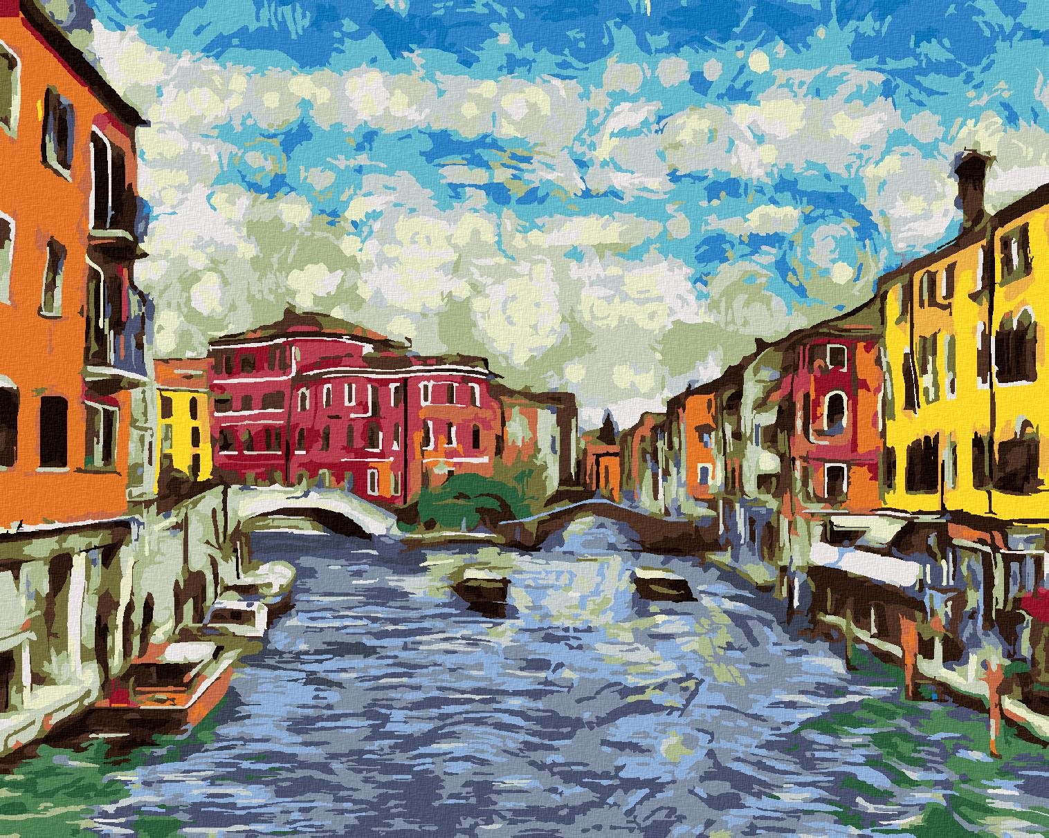 Benátky podľa Van Gogha, 80 × 100 cm, bez rámu a bez napnutia plátna
