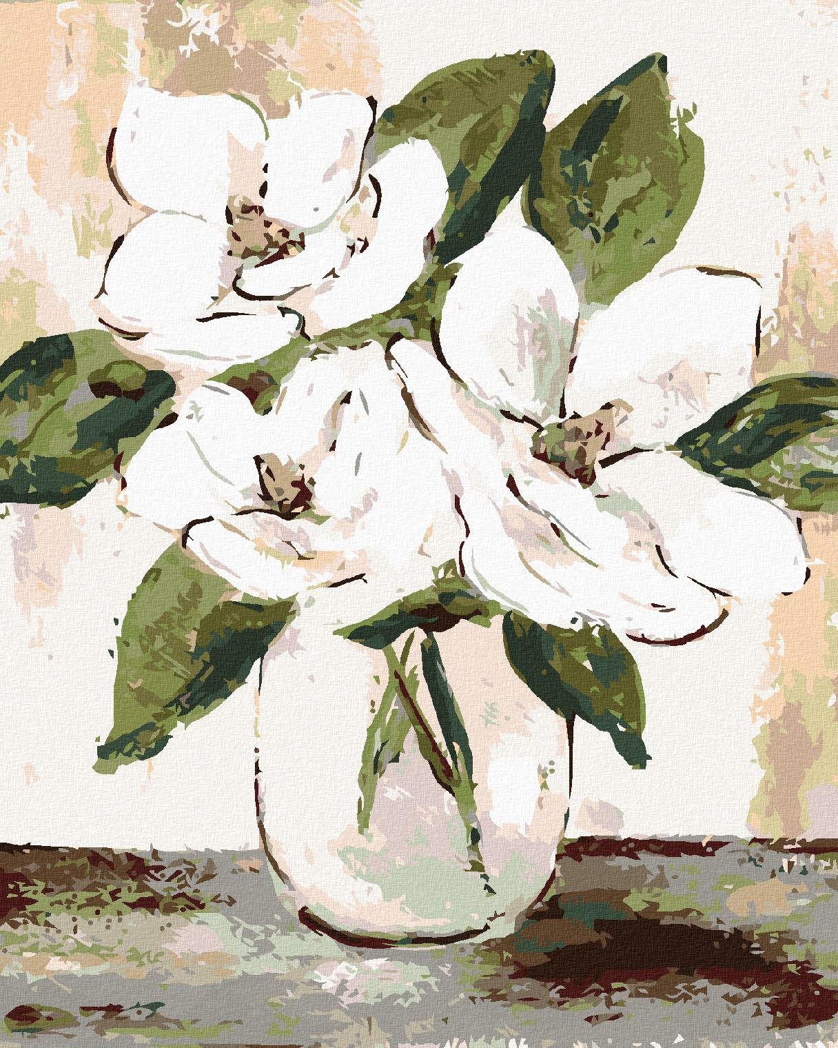 Biele magnólie (Haley Bush), 80 × 100 cm, plátno napnuté na rám