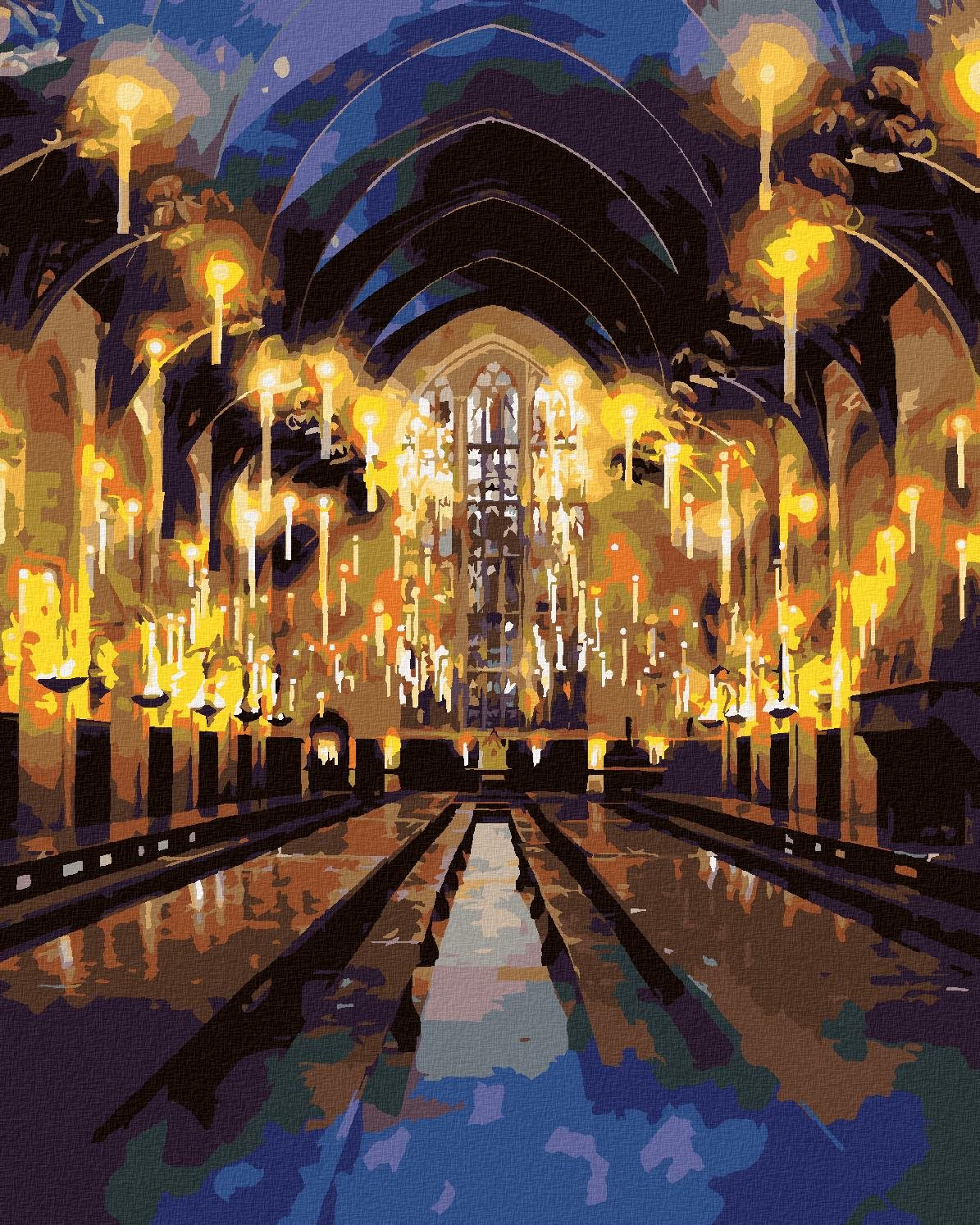 Rokfortská veľká sieň (Harry Potter), 40×50 cm, bez rámu a bez vypnutia plátna