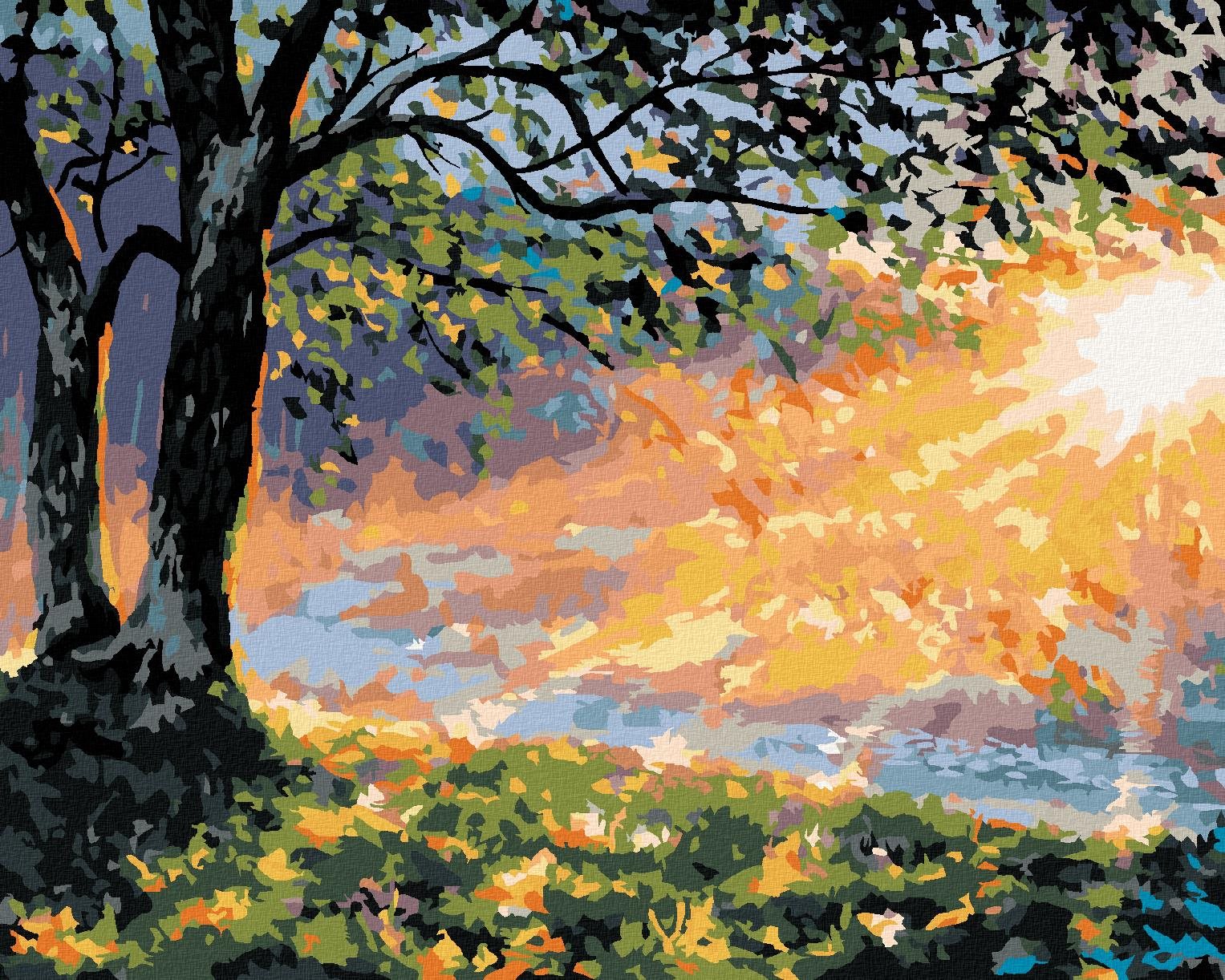 Skoré ráno v lese, 80 × 100 cm, bez rámu a bez napnutia plátna