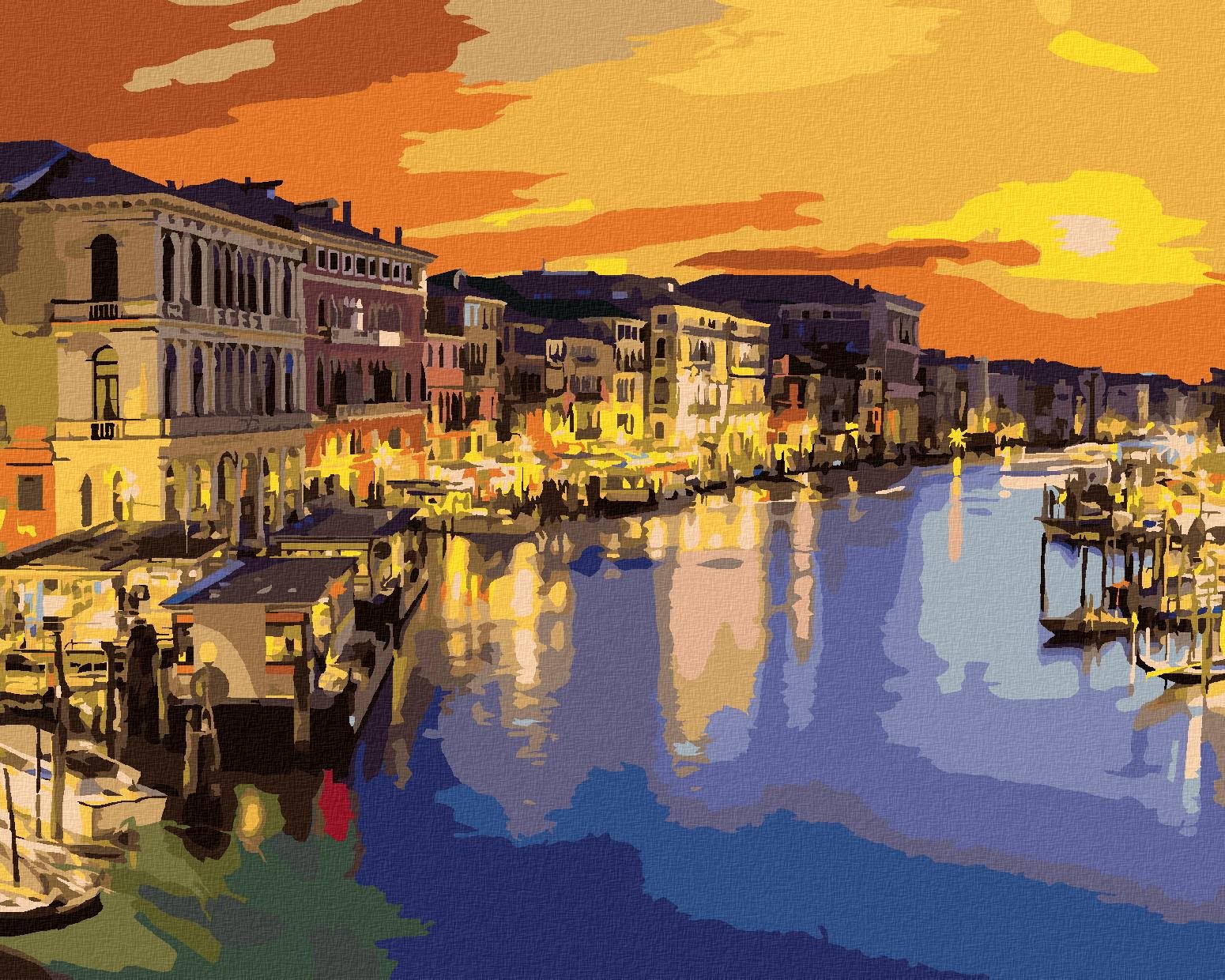 Canal Grande v letnej noci v Benátkach, 40×50 cm, vypnuté plátno na rám