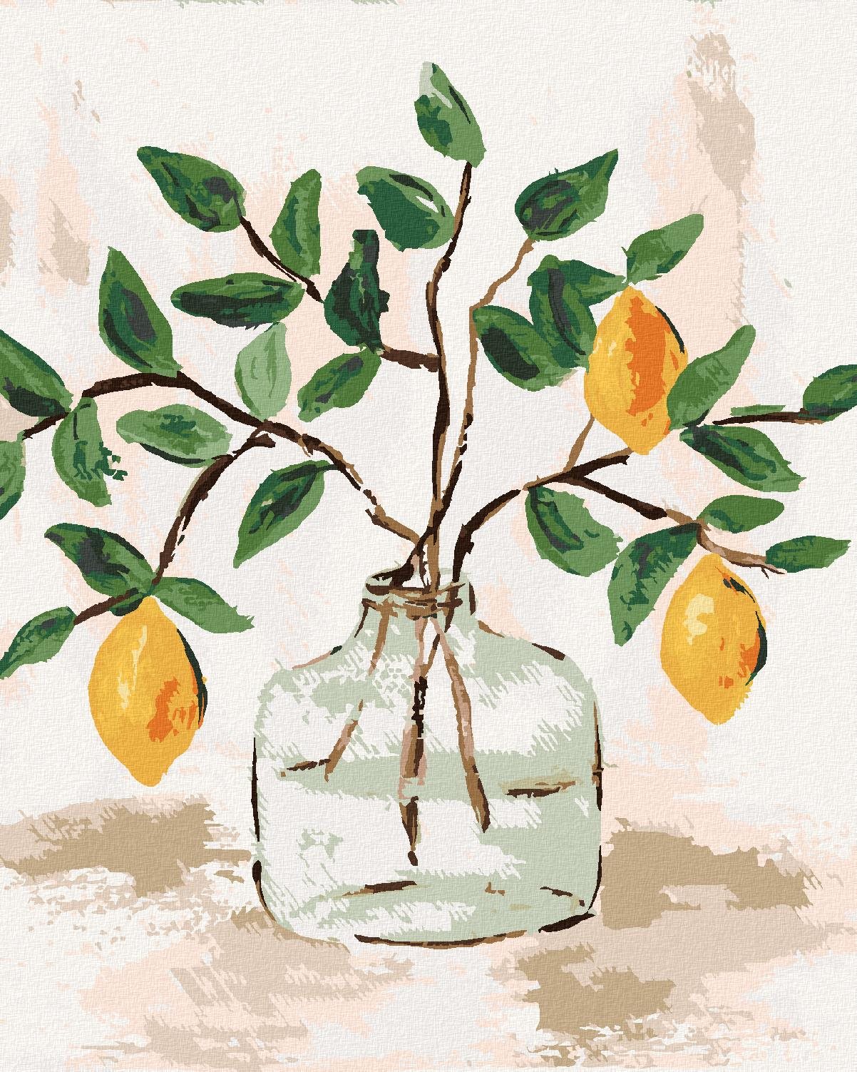 Citróny vo váze 5 (Haley Bush), 40×50 cm, bez rámu a bez vypnutia plátna
