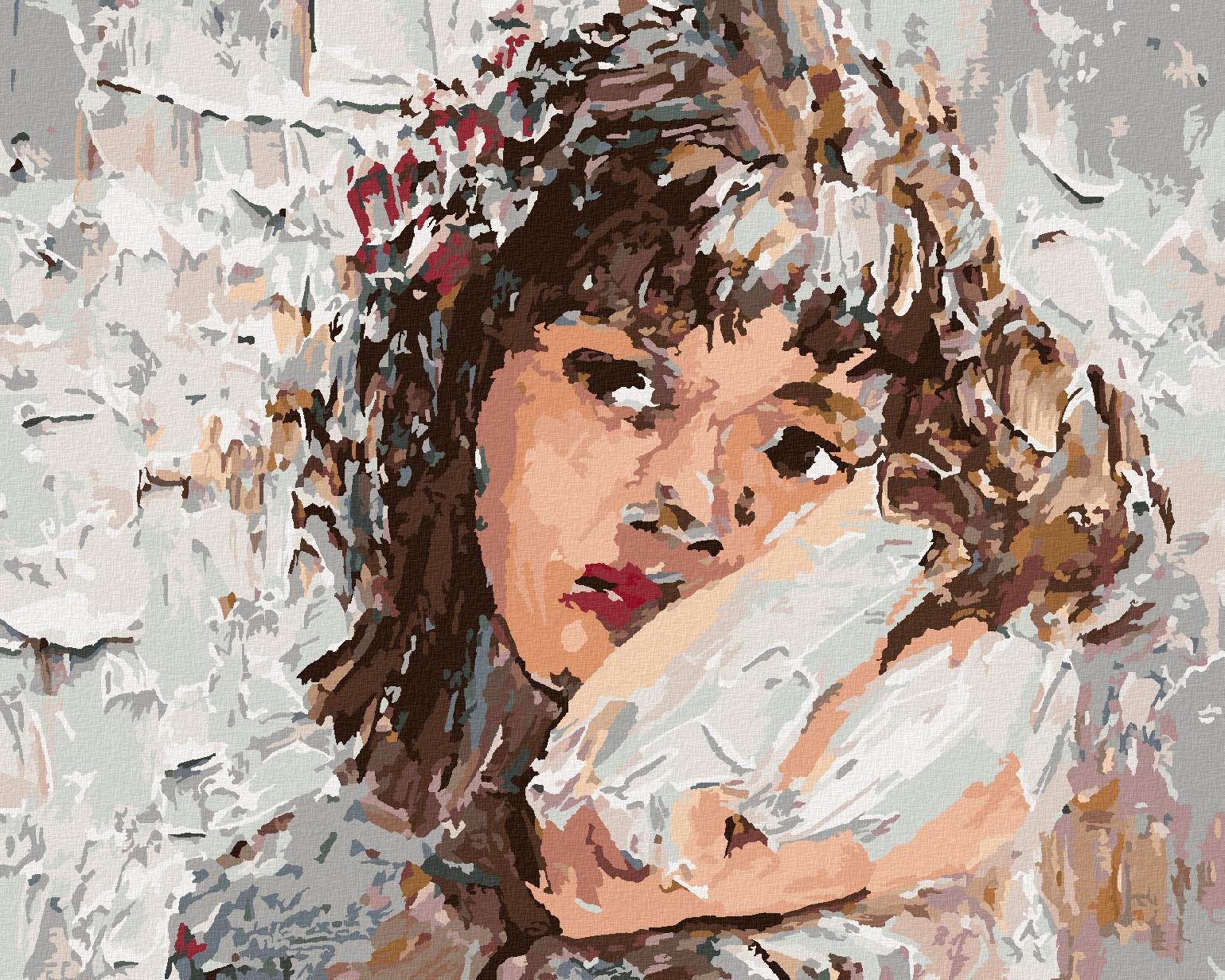 Dievča s kvetinami vo vlasoch, 80 × 100 cm, plátno napnuté na rám