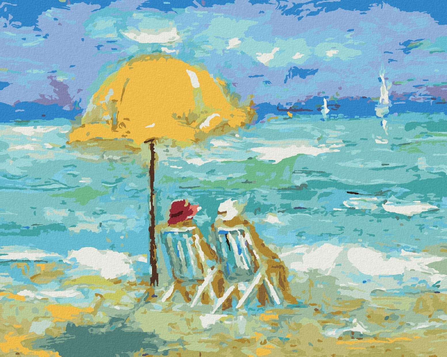 Dovolenka na pláži, 40×50 cm, bez rámu a bez vypnutia plátna