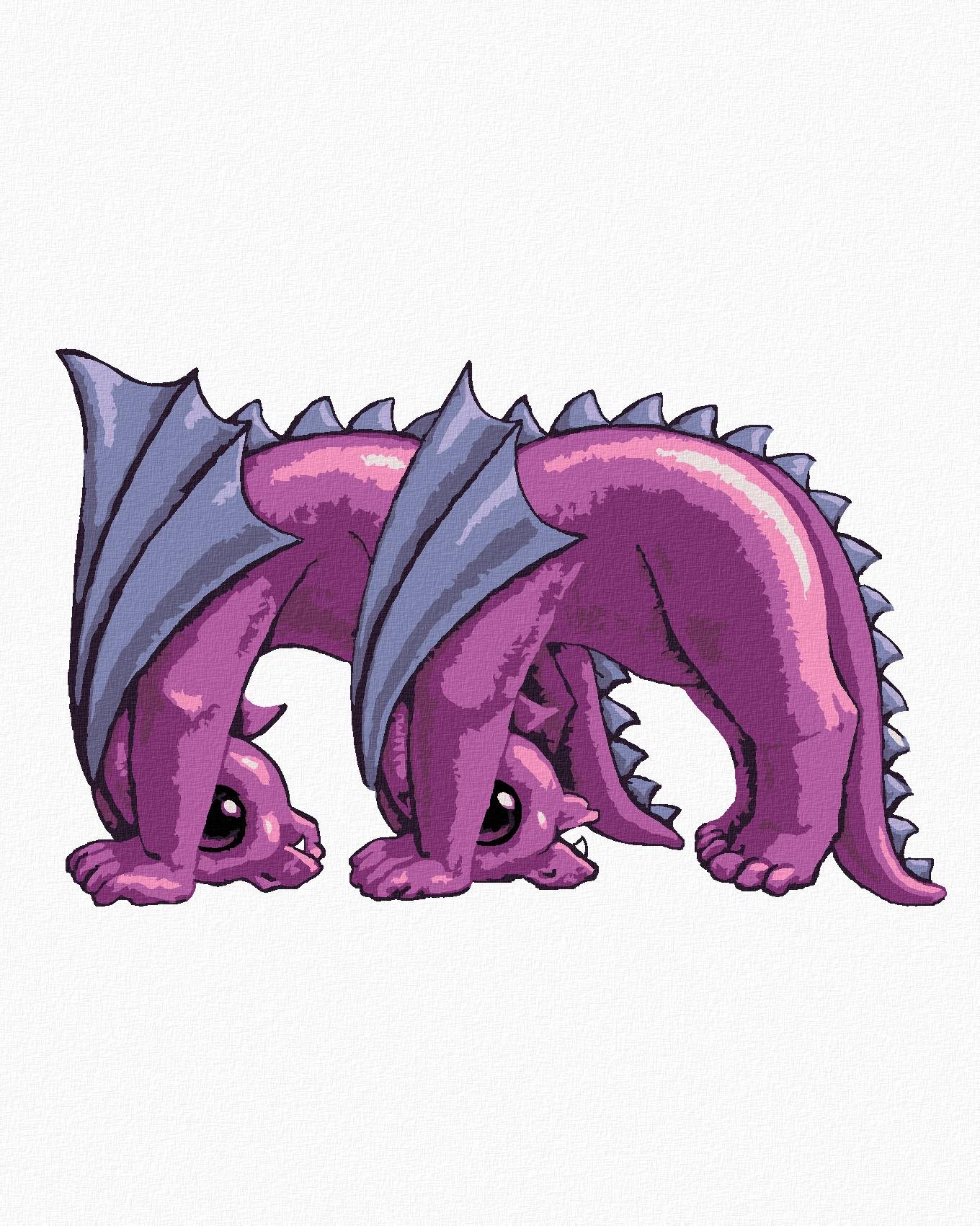 Dráčik v tvare písmenka M (Sue Ellen Brown), 40×50 cm, bez rámu a bez vypnutia plátna