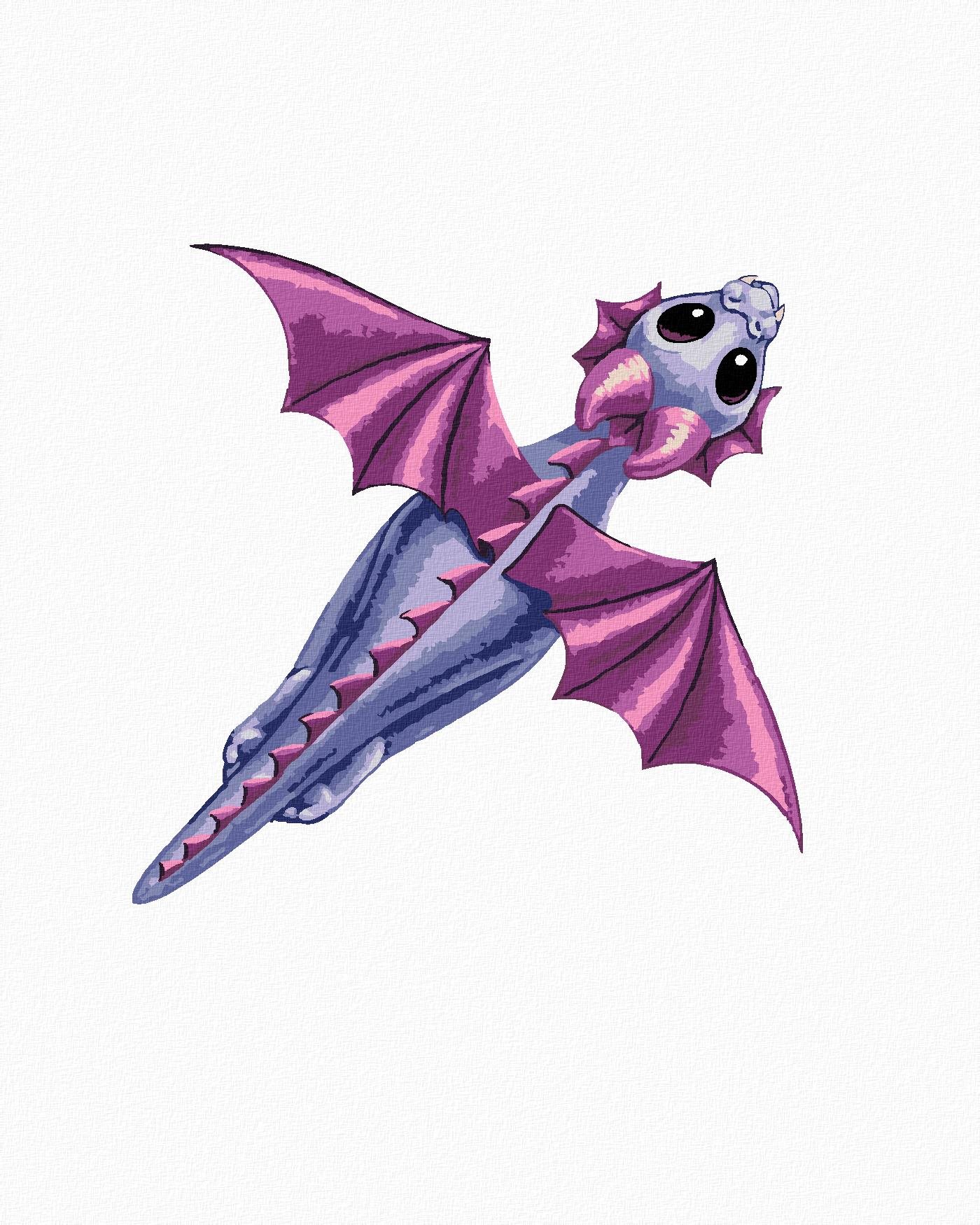 Dráčik v tvare písmenka X (Sue Ellen Brown), 40×50 cm, bez rámu a bez vypnutia plátna