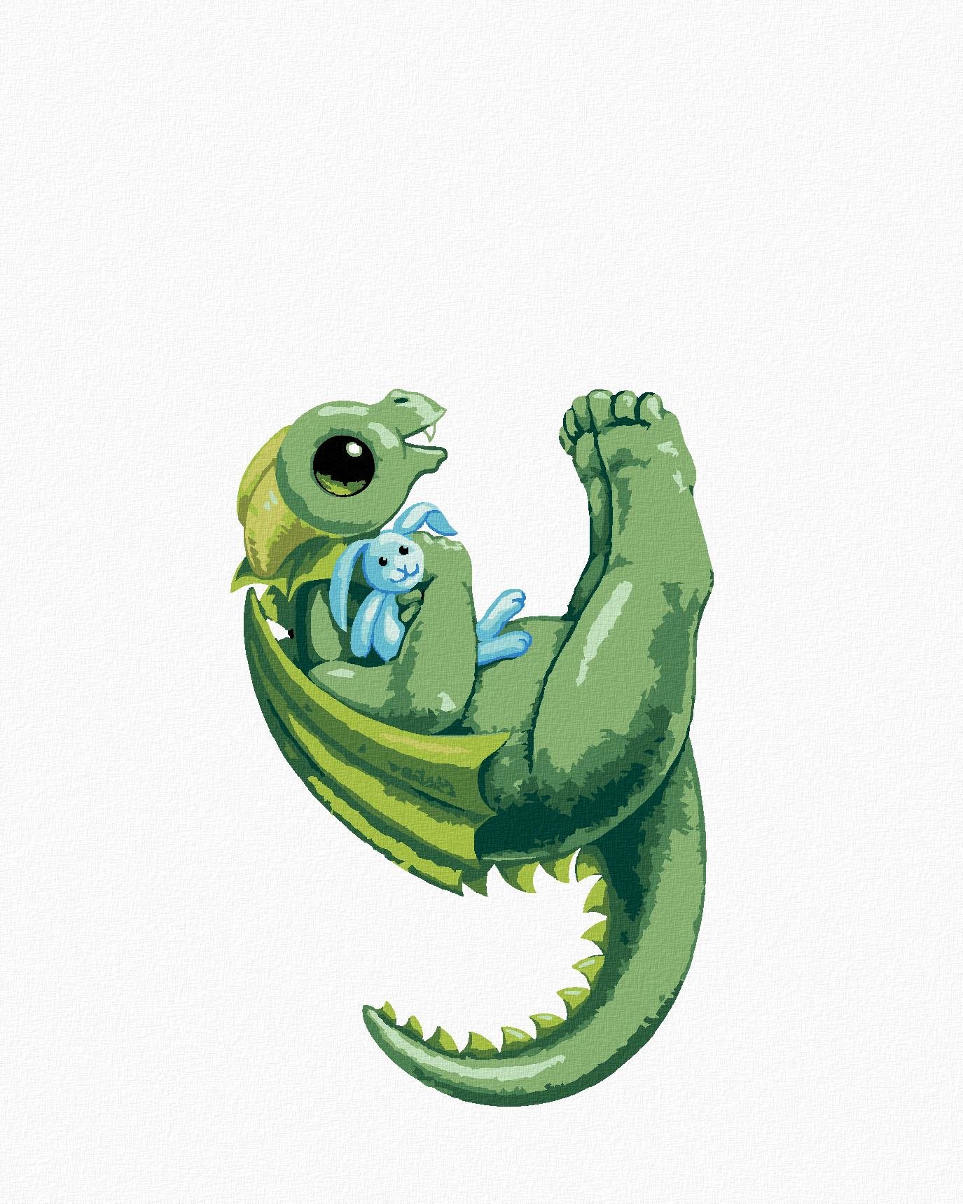 Dráčik v tvare písmenka Y (Sue Ellen Brown), 40×50 cm, bez rámu a bez vypnutia plátna