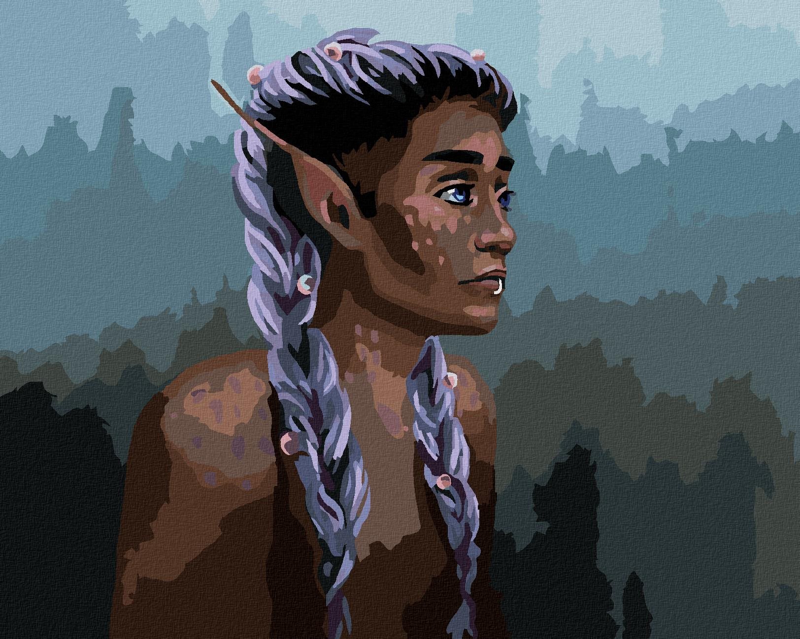 Elfia žena, 80 × 100 cm, plátno napnuté na rám