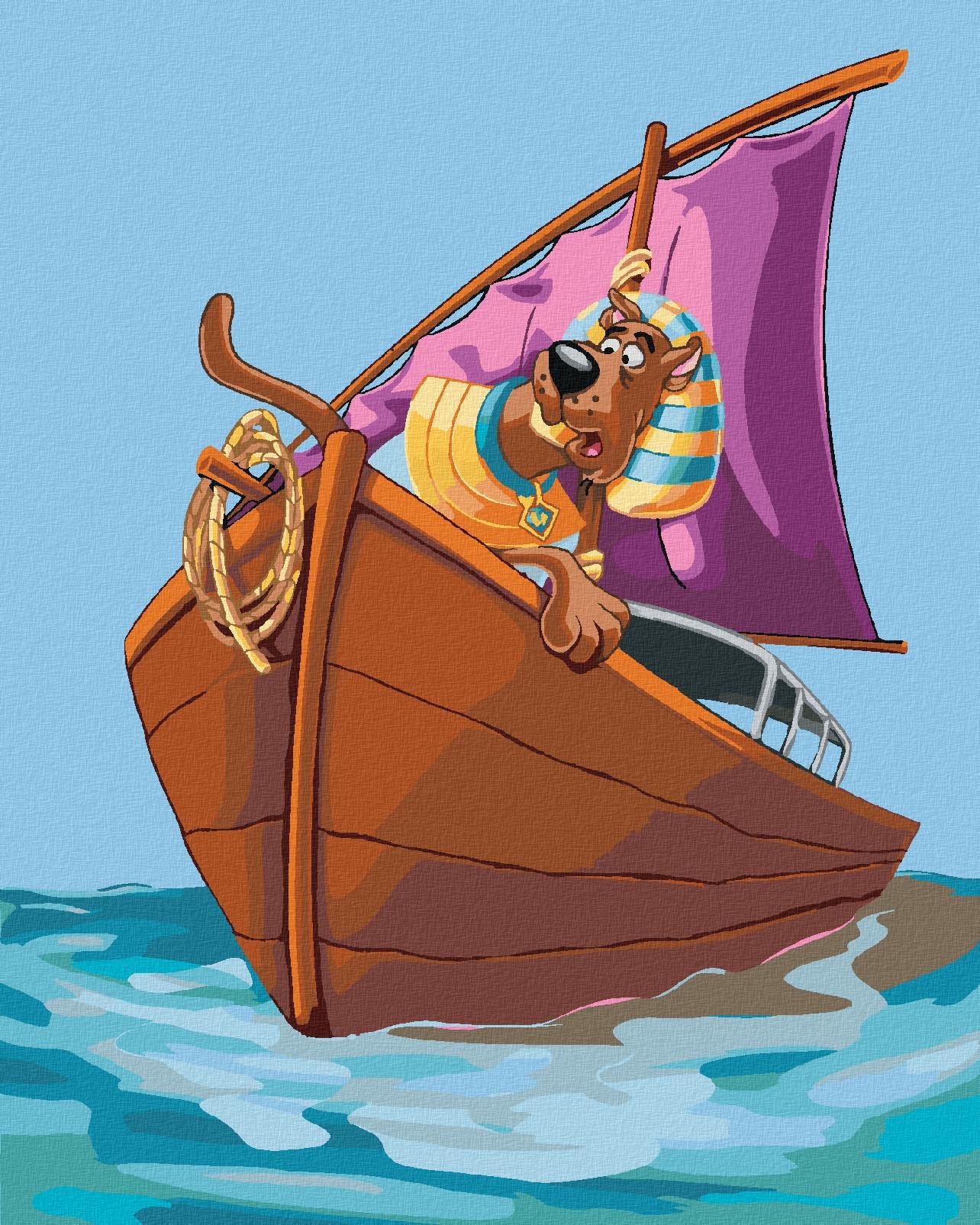 Faraón Scooby v lodi (Scooby Doo), 40×50 cm, bez rámu a bez vypnutia plátna