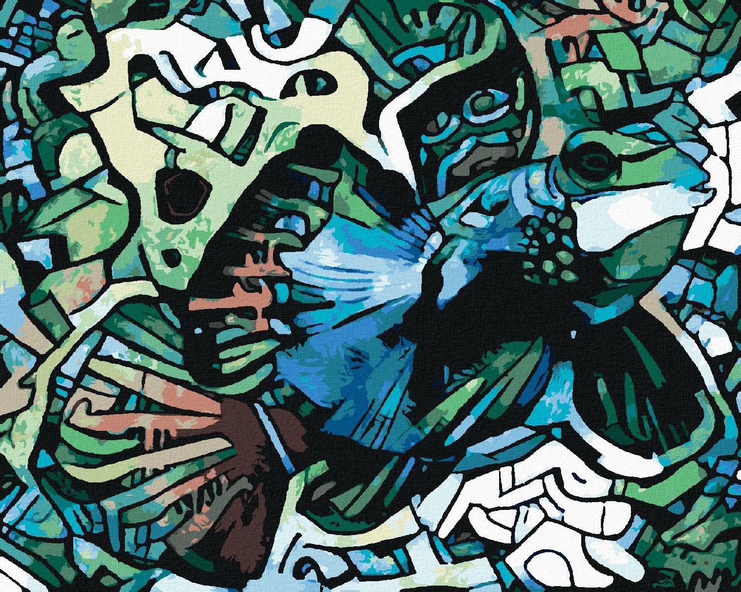 Grafiti ryba zelená, 80 × 100 cm, plátno napnuté na rám