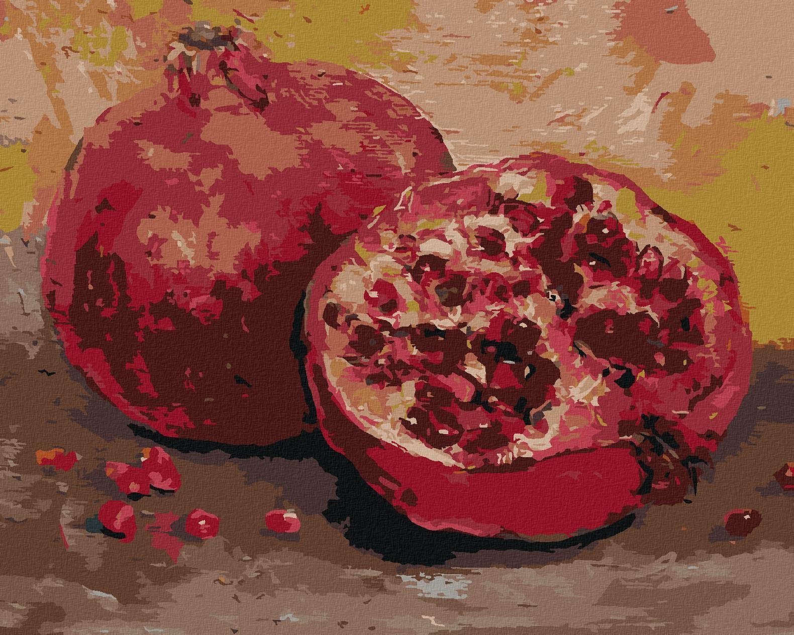 Granátové jablko, 80 × 100 cm, plátno napnuté na rám