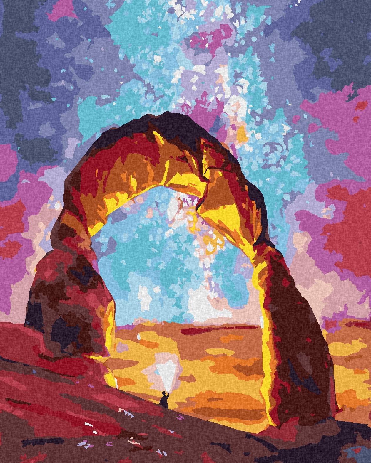 Grand Canyon a vesmírna obloha, 40 × 50 cm, plátno napnuté na rám
