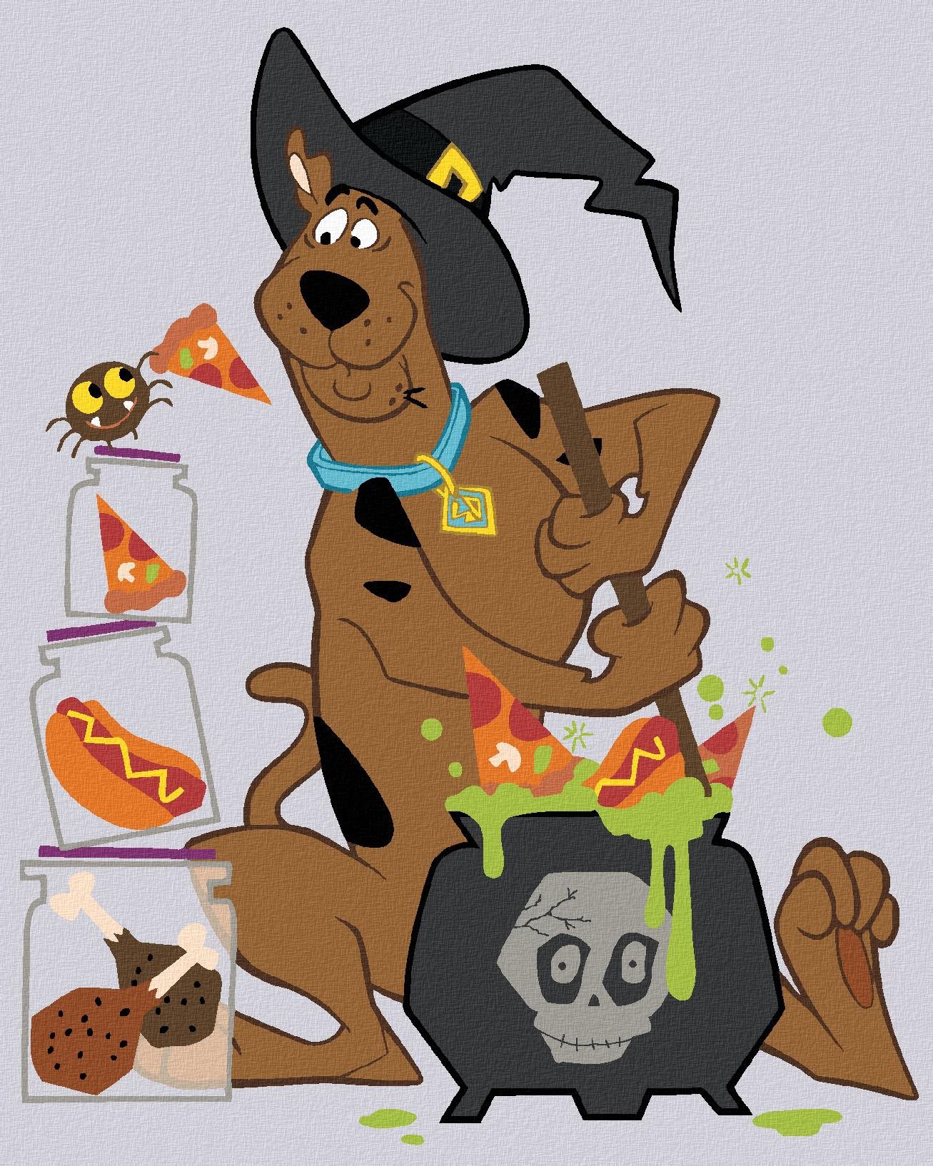 Halloweensky Scooby (Scooby Doo), 40×50 cm, bez rámu a bez vypnutia plátna