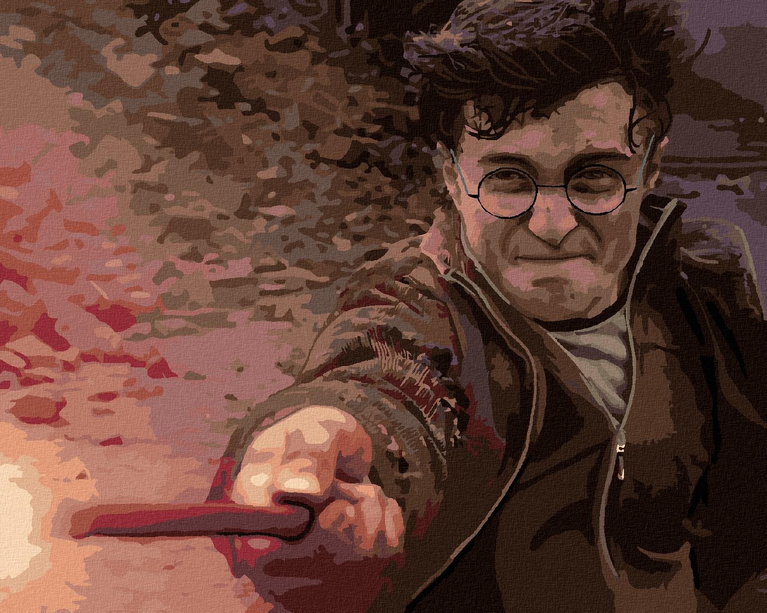 Harry Potter v súboji s Voldemortom, 40×50 cm, bez rámu a bez vypnutia plátna