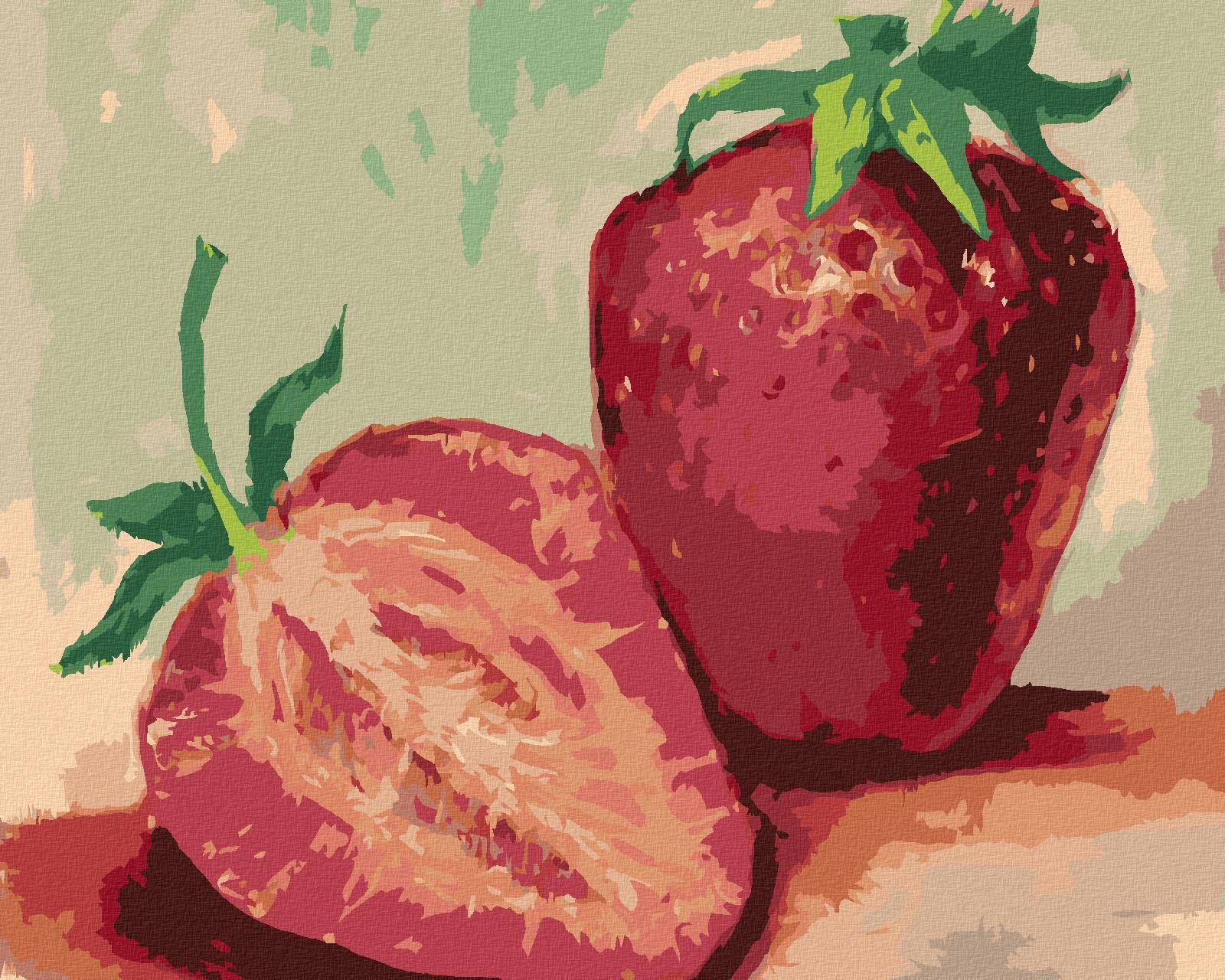 Jahody, 40 × 50 cm, bez rámu a bez napnutia plátna