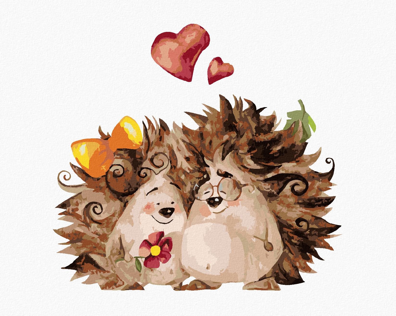 Ježko a jeho dievča, 80×100 cm, vypnuté plátno na rám