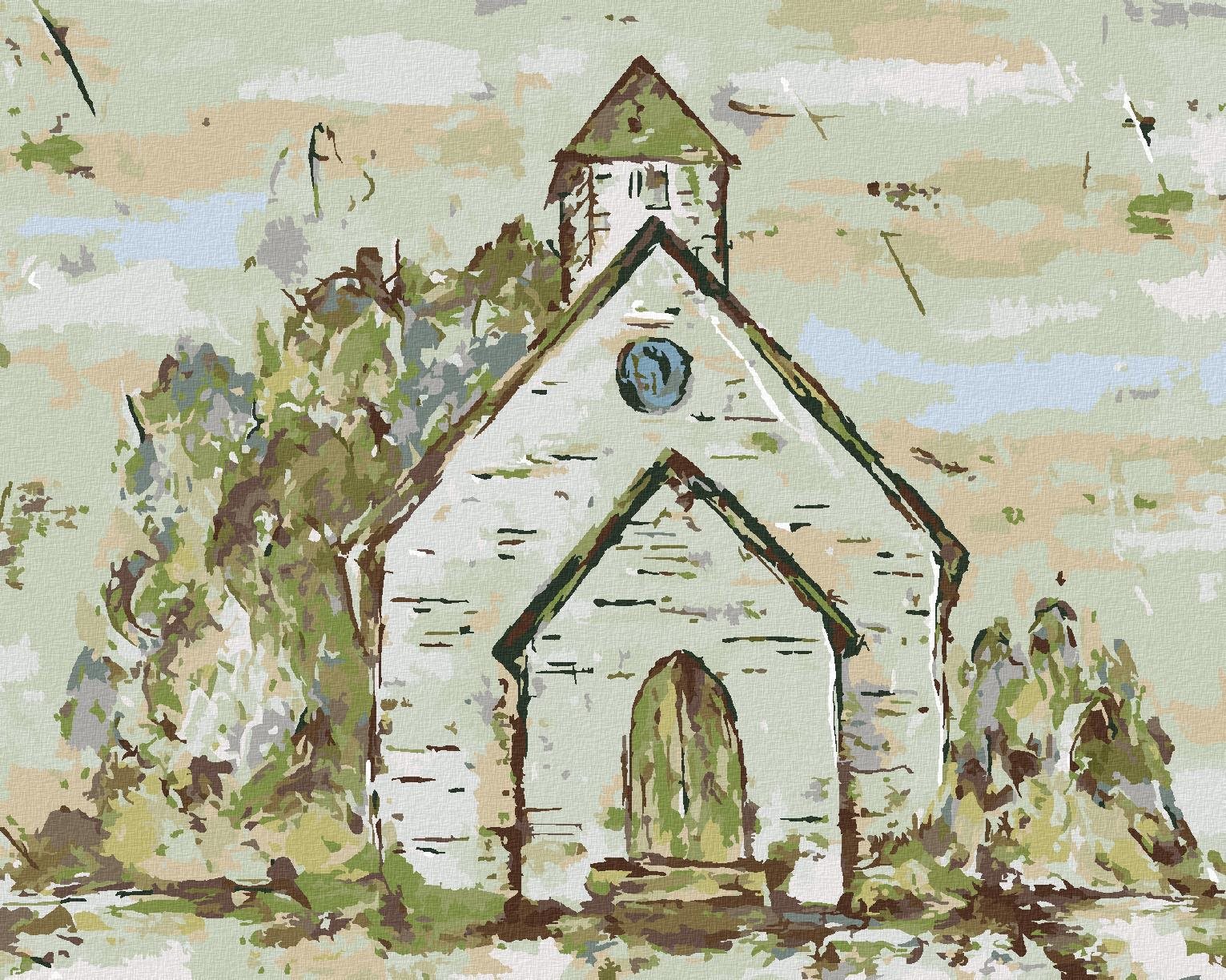 Kostol (Haley Bush), 40 × 50 cm, plátno napnuté na rám
