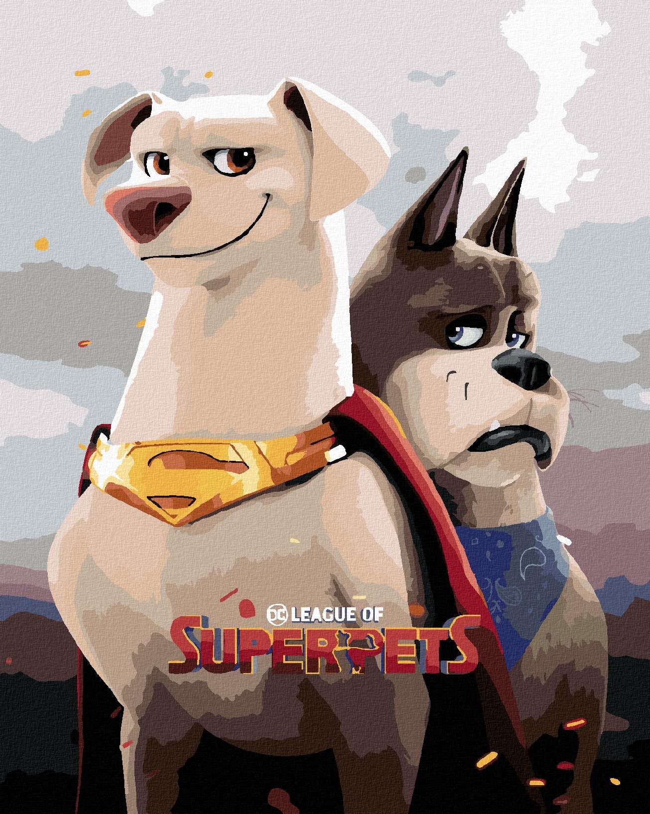 Krypto a ace (DC Liga supermaznáčikov), 40×50 cm, bez rámu a bez vypnutia plátna