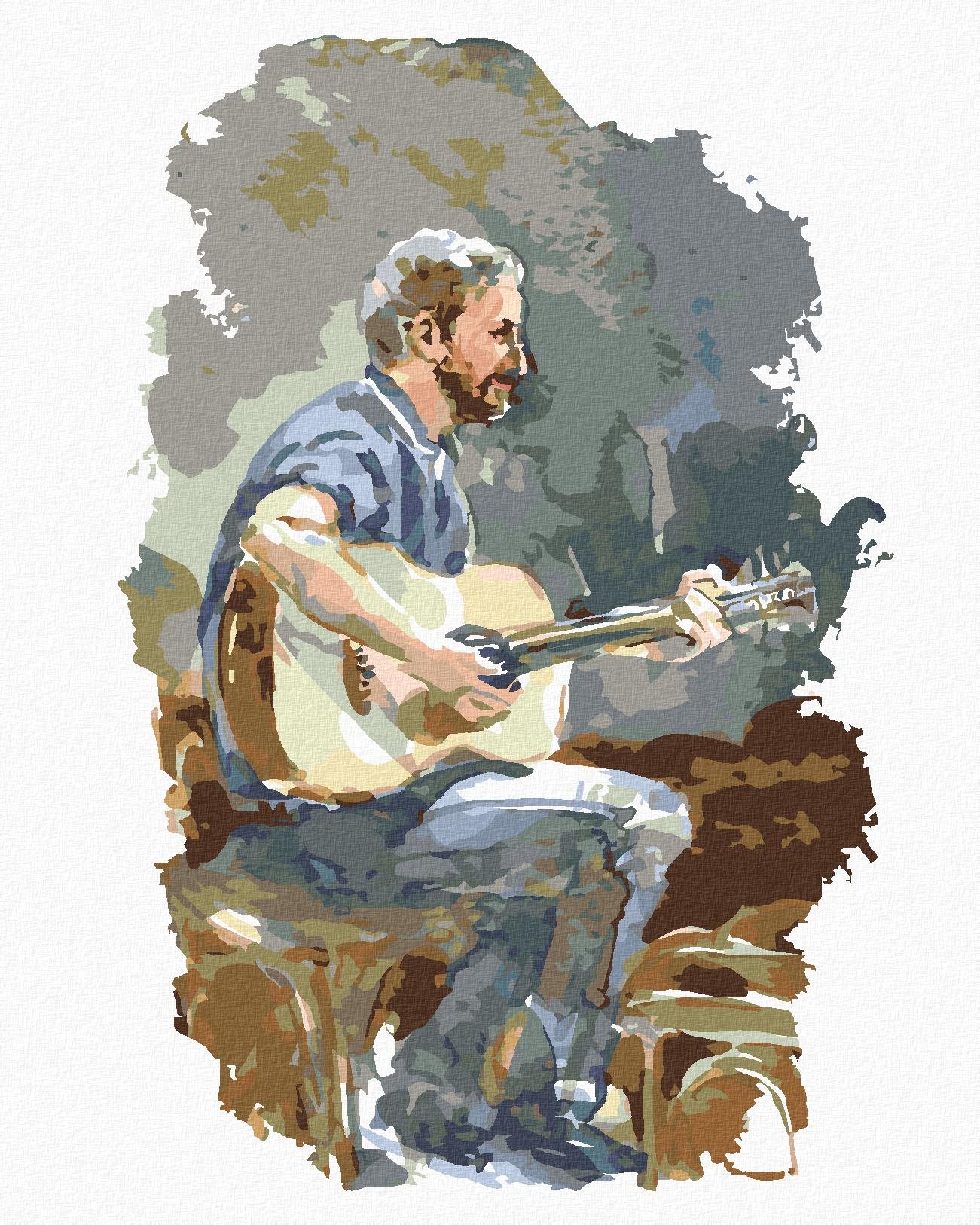 Gitarista, 40 × 50 cm, plátno napnuté na rám