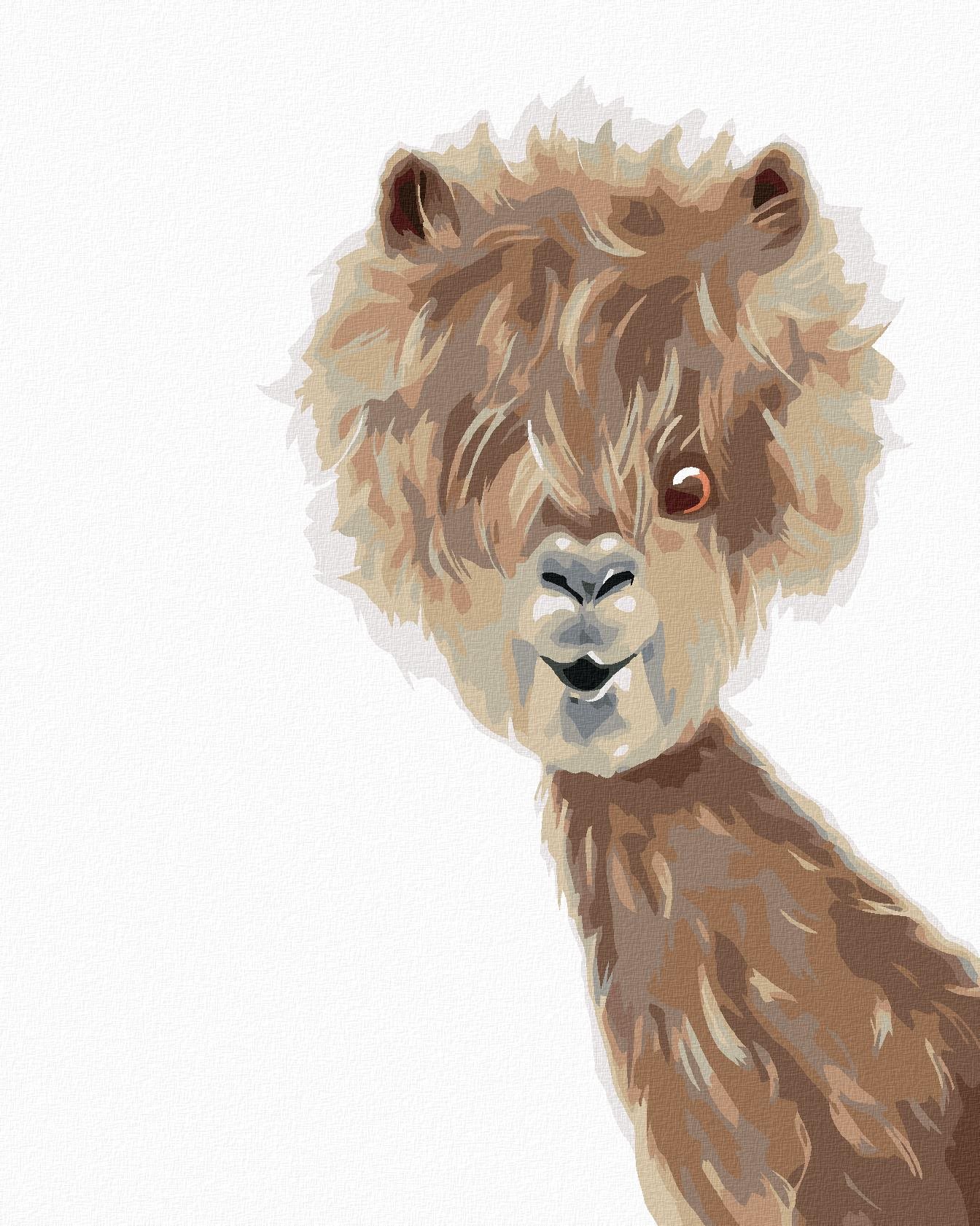 Lama, 40 × 50 cm, plátno napnuté na rám
