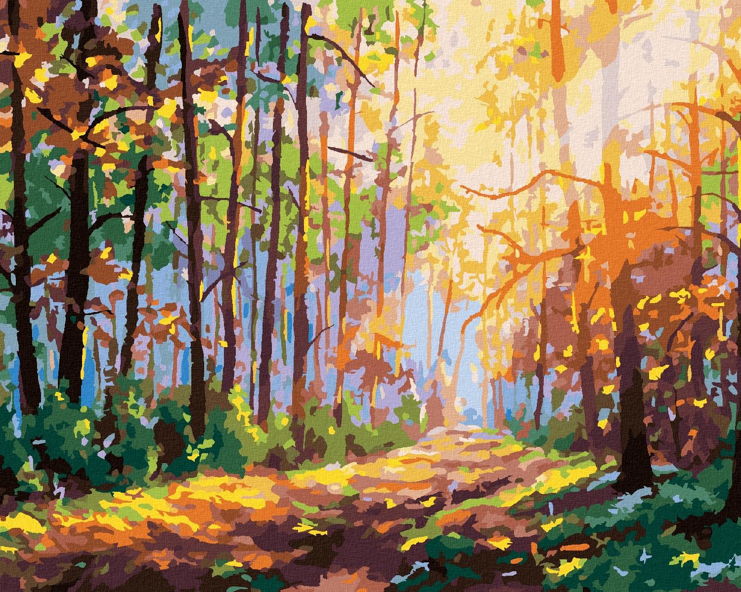 Les s odrazom slniečka, 80 × 100 cm, plátno napnuté na rám