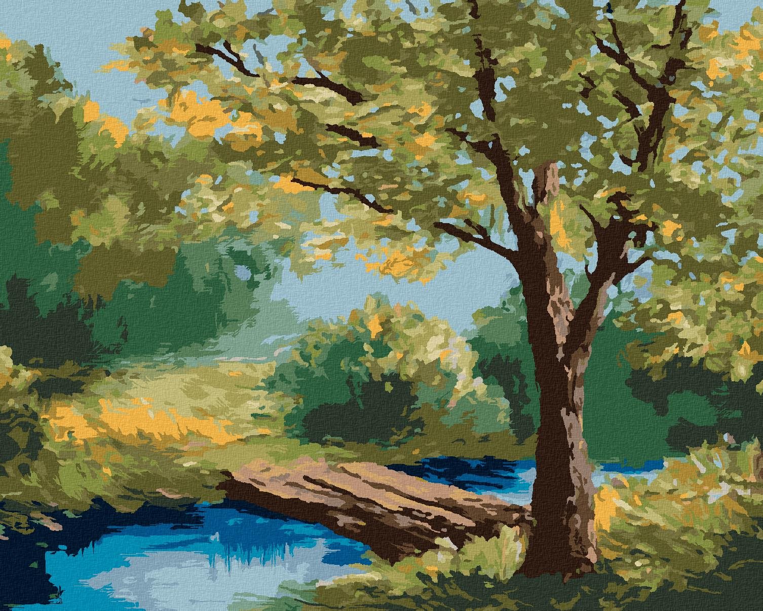 Letný les, 80 × 100 cm, bez rámu a bez napnutia plátna