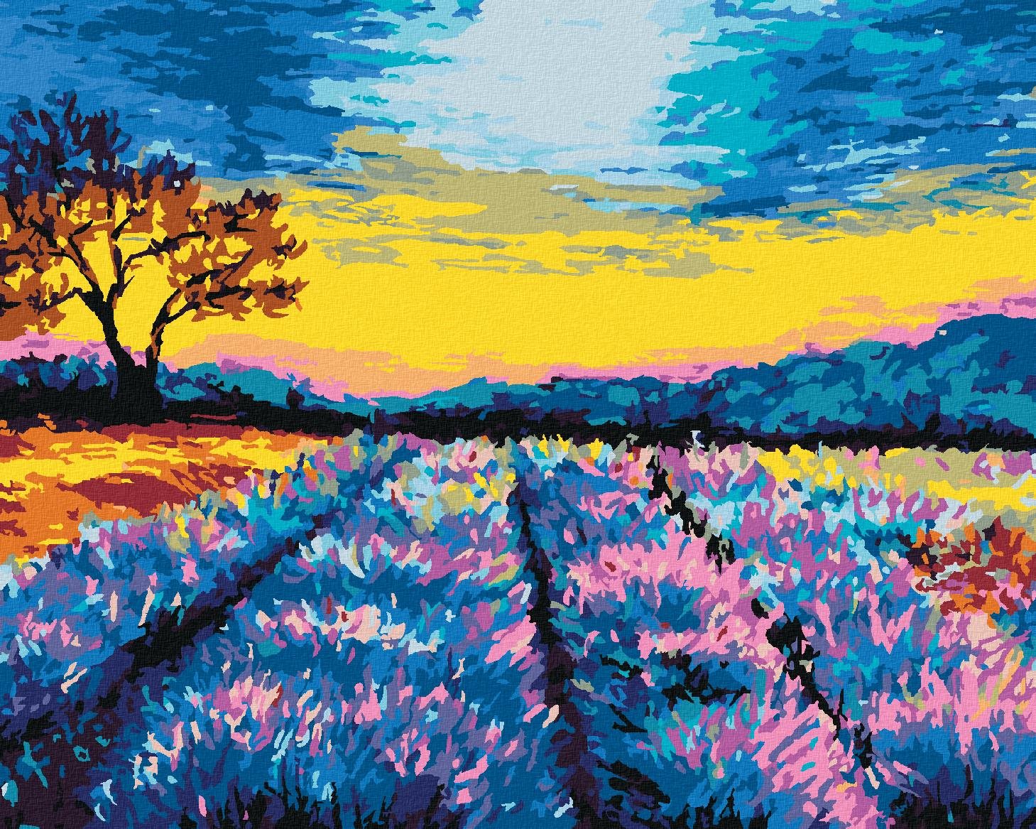 Levanduľové pole v Provensálsku, 80 × 100 cm, bez rámu a bez napnutia plátna