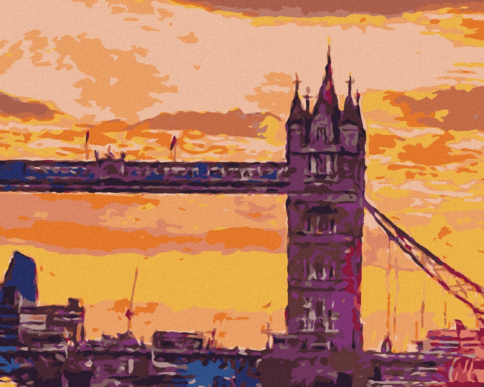 Londýnsky Tower Bridge pri západe slnka, 80×100 cm, vypnuté plátno na rám