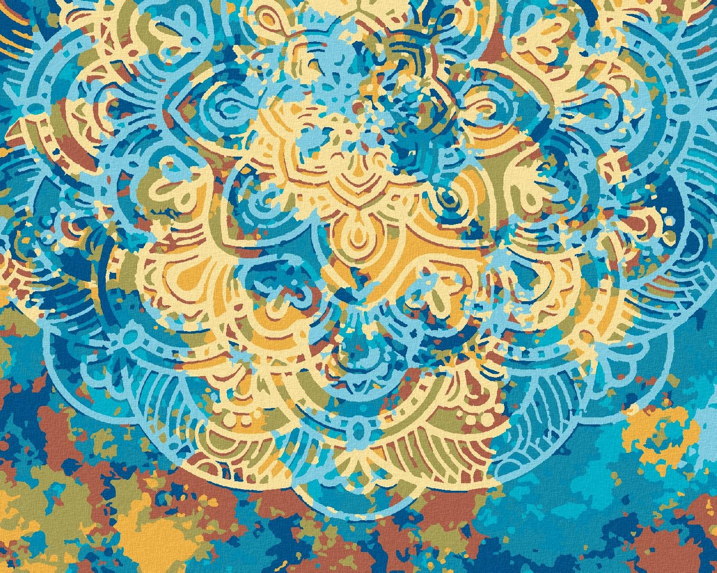 Mandala plná farieb, 40×50 cm, vypnuté plátno na rám