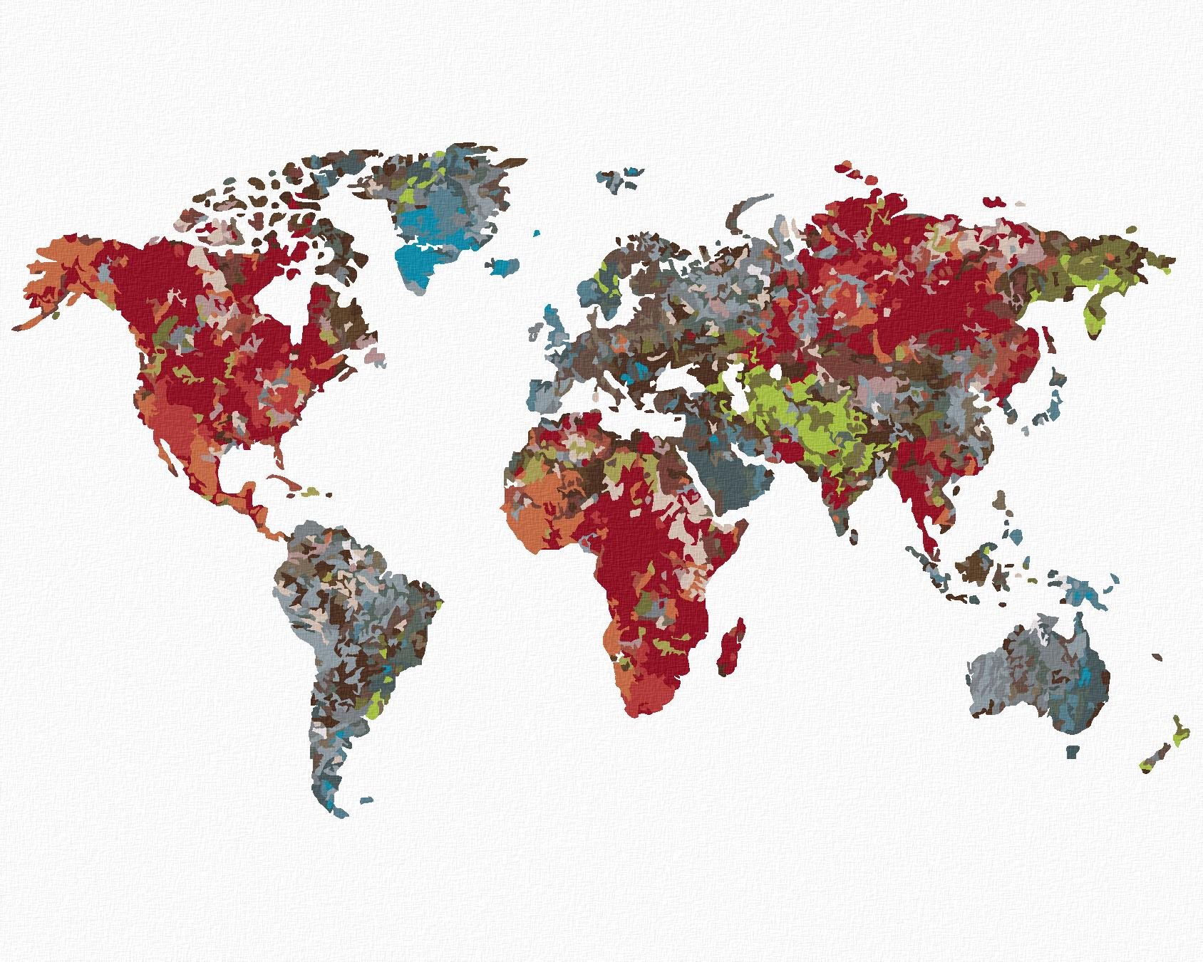 Mapa sveta, 40×50 cm, vypnuté plátno na rám