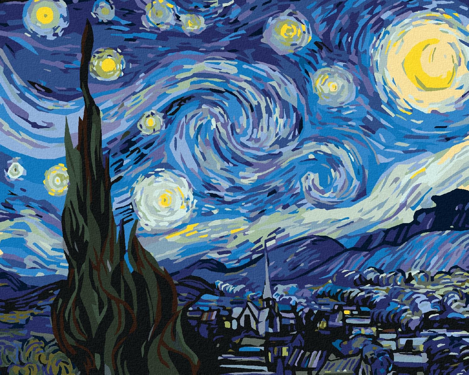 Mesiac v podaní Van Gogha, 80 × 100 cm, bez rámu a bez napnutia plátna