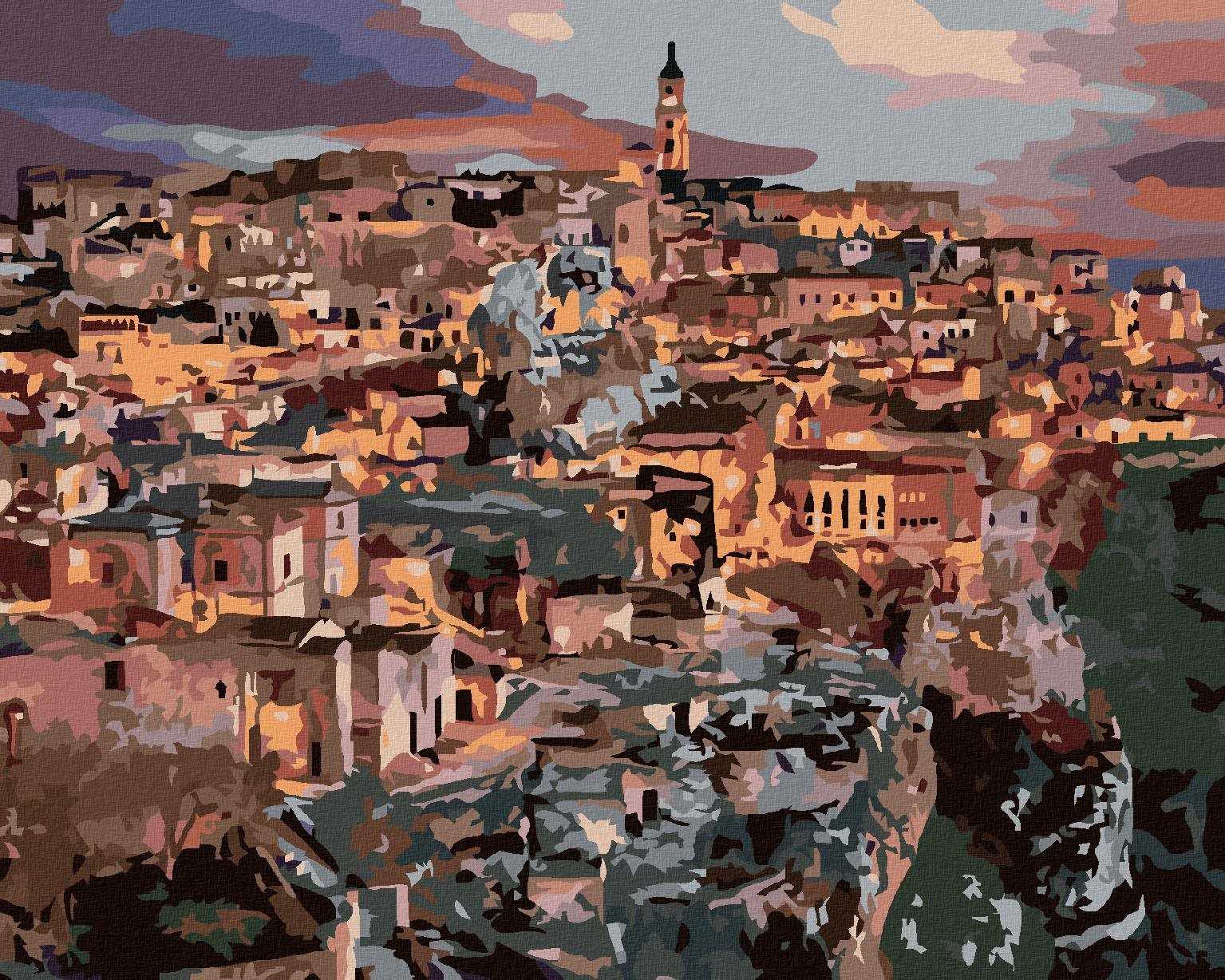 Mesto Matera, 40 × 50 cm, napnuté plátno na ráme