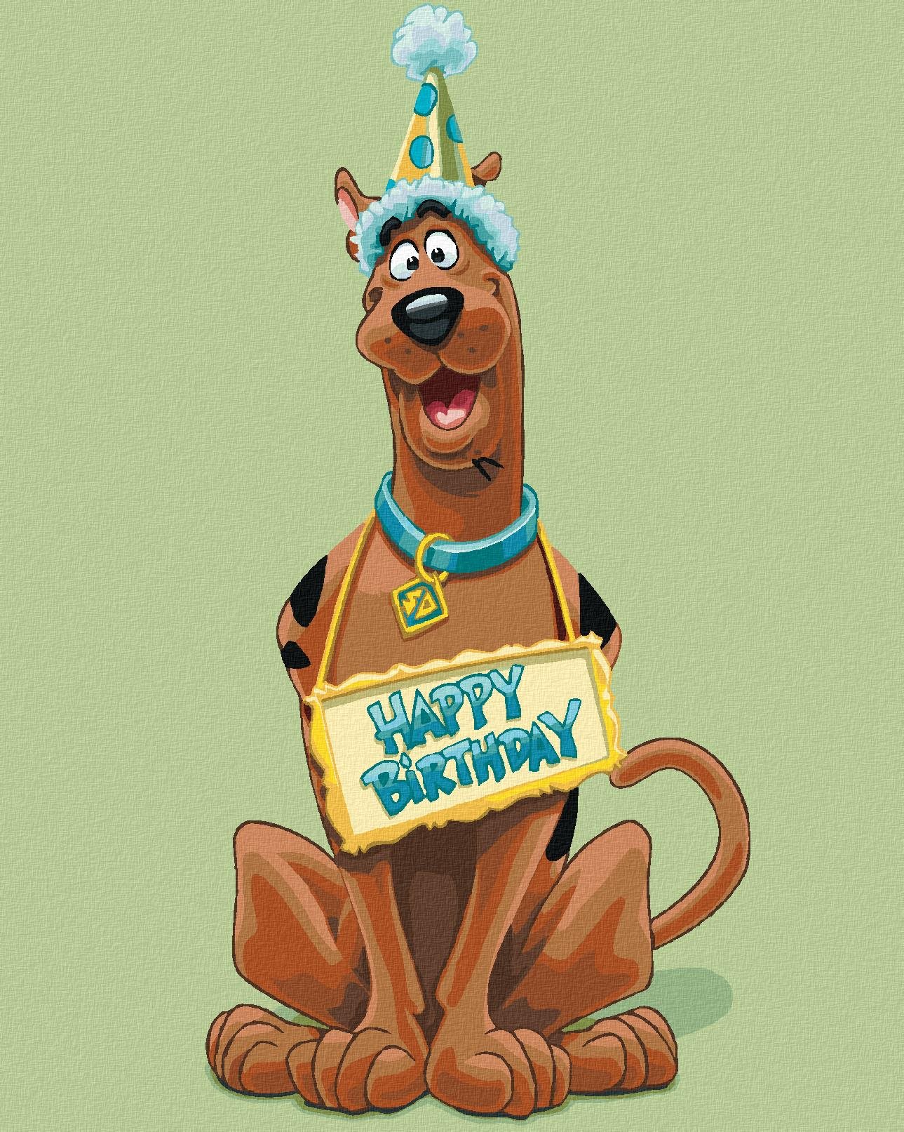 Narodeninový Scooby (Scooby Doo), 40×50 cm, bez rámu a bez vypnutia plátna