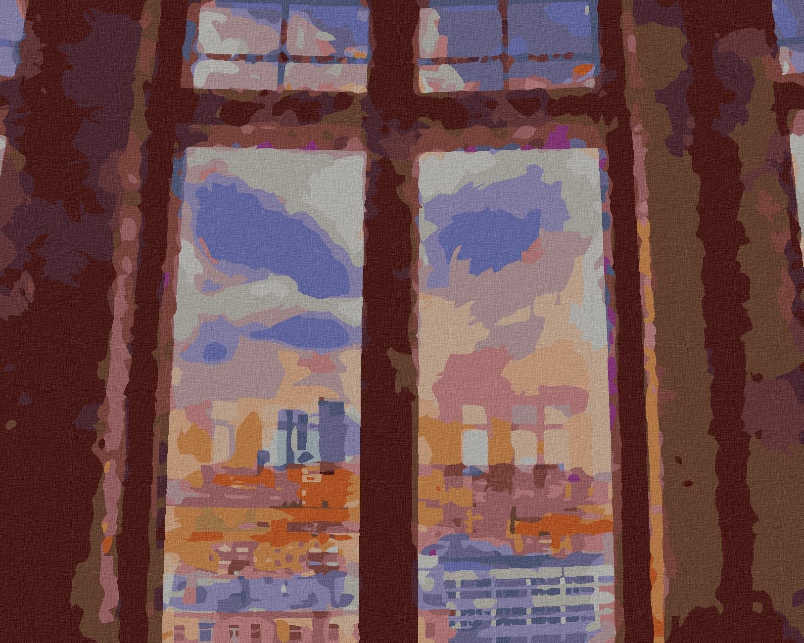 New York za oknom, 40×50 cm, bez rámu a bez vypnutia plátna