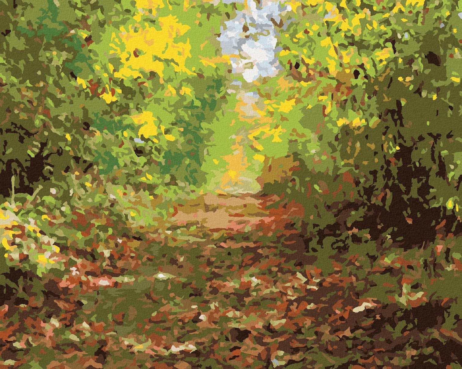 Pešia ulička v lese, 40×50 cm, vypnuté plátno na rám