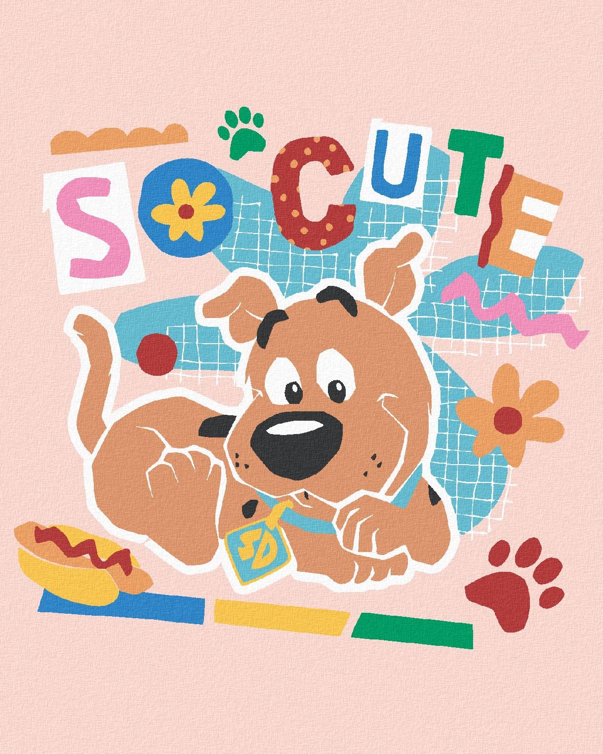 Plagát Scooby s hotdogom (Scooby Doo), 40×50 cm, vypnuté plátno na rám