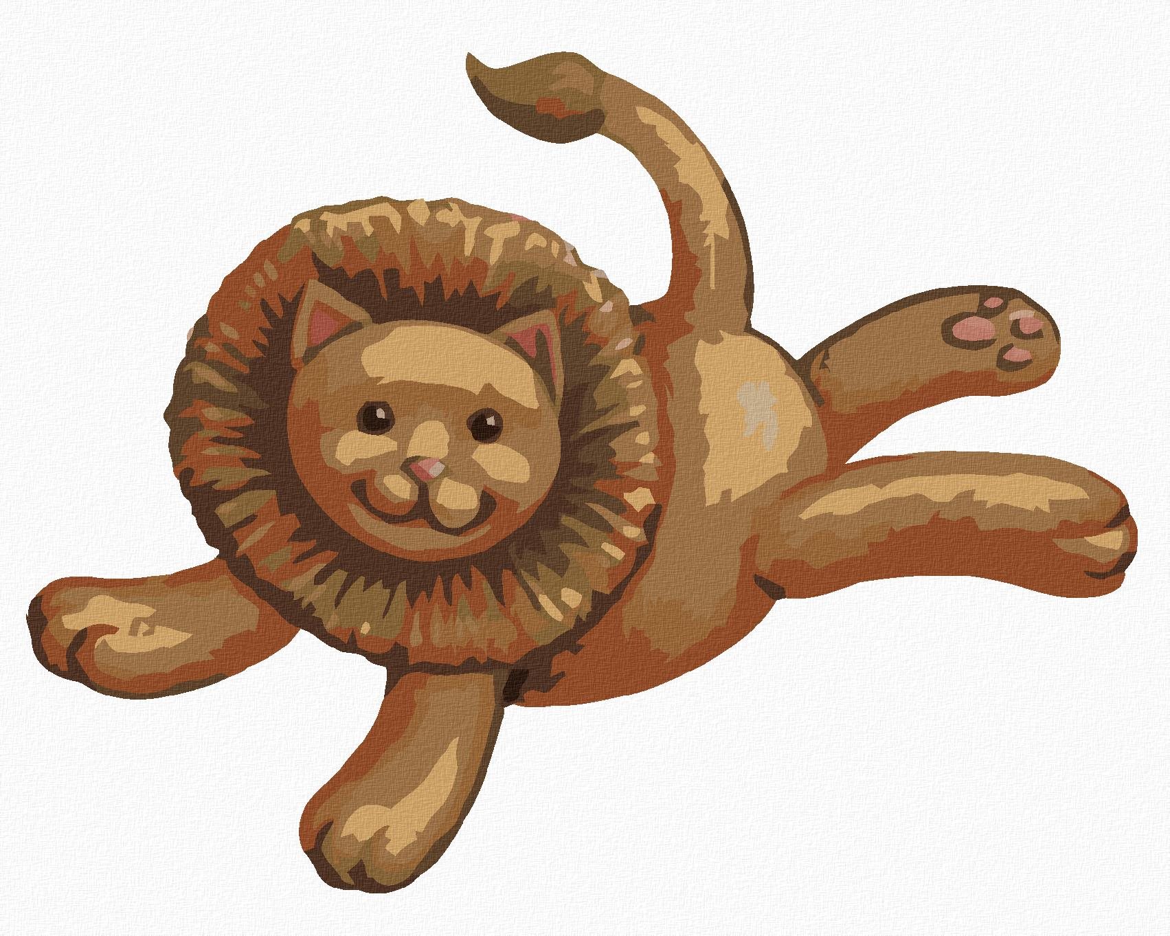 Plyšový levíček (Sue Ellen Brown), 40×50 cm, bez rámu a bez vypnutia plátna