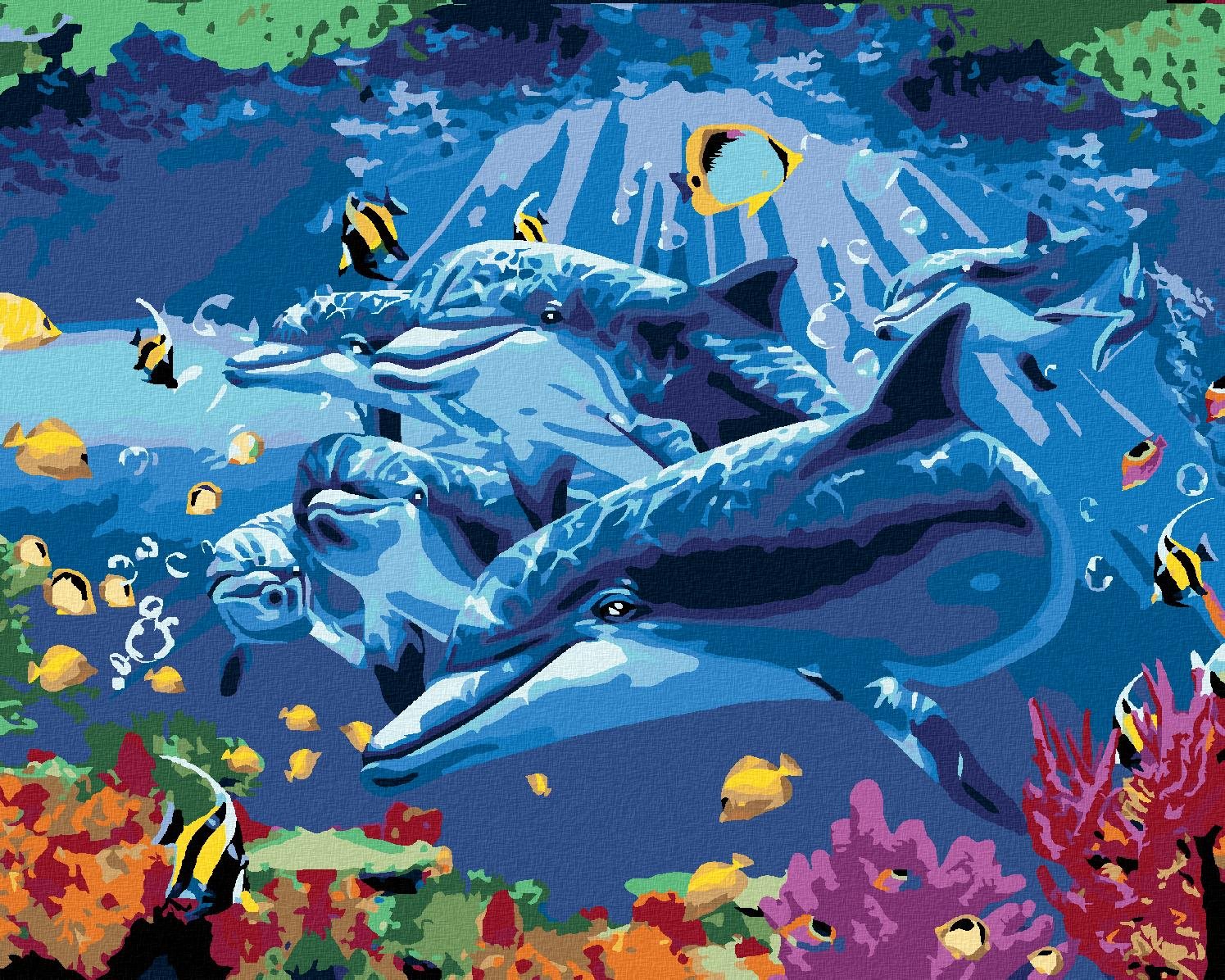 Podmorský svet, 80 × 100 cm, plátno napnuté na rám